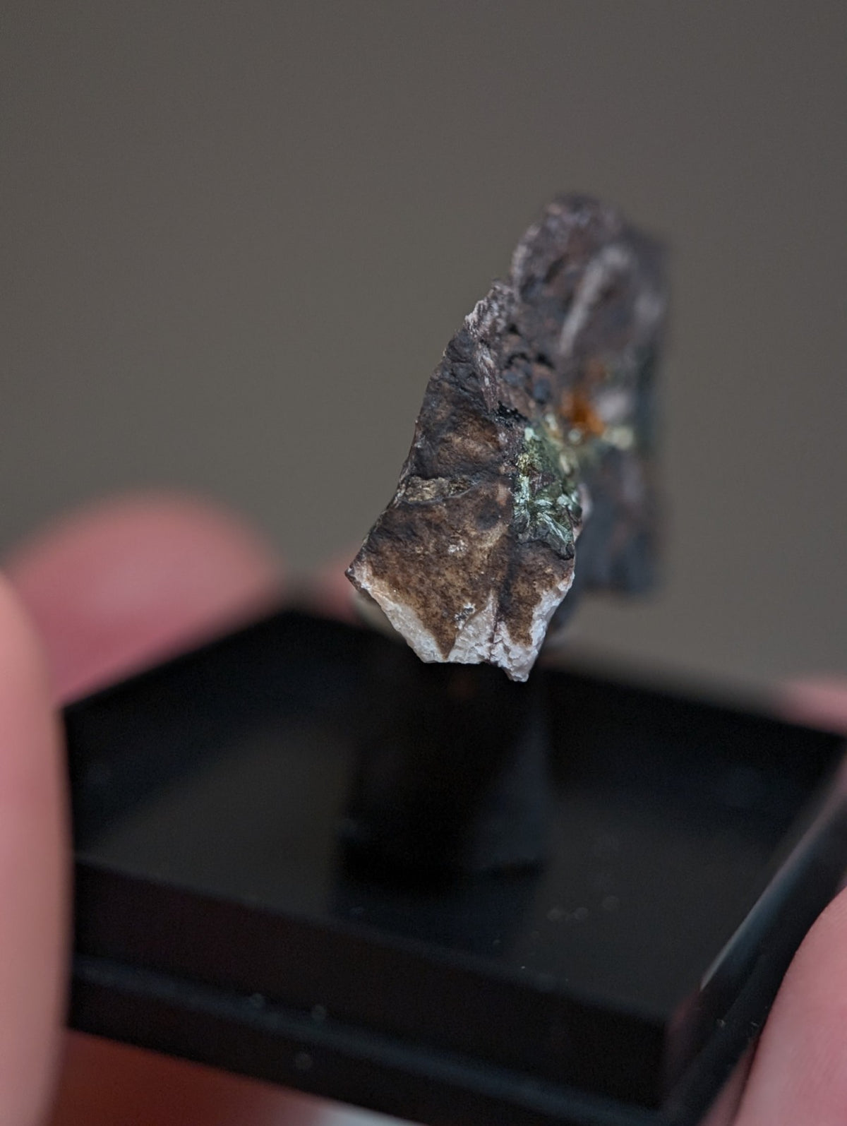 Rare Kidwellite on Novaculite - Coon Creek, Polk County, Arkansas, w/ photo case