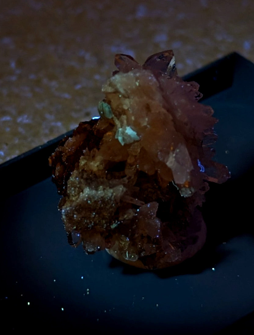 Green Cookeite on Quartz, Saline County, Arkansas, Old Stock, UV Reactive