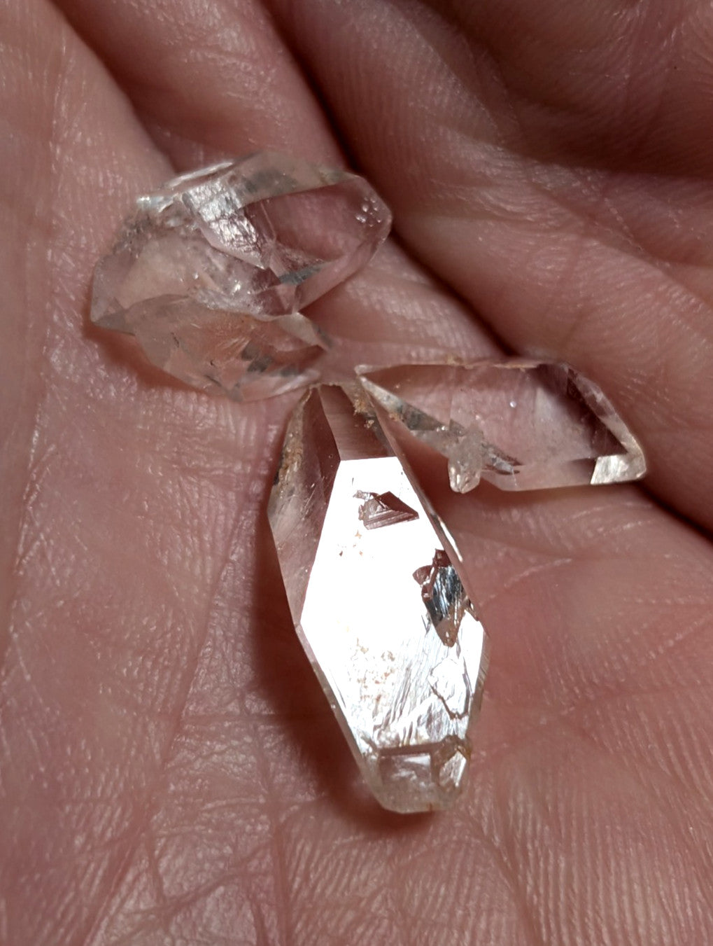 Set of 3 Arkansas Quartz Crystals, DT Arkimers, Garland County, Unique & OOAK
