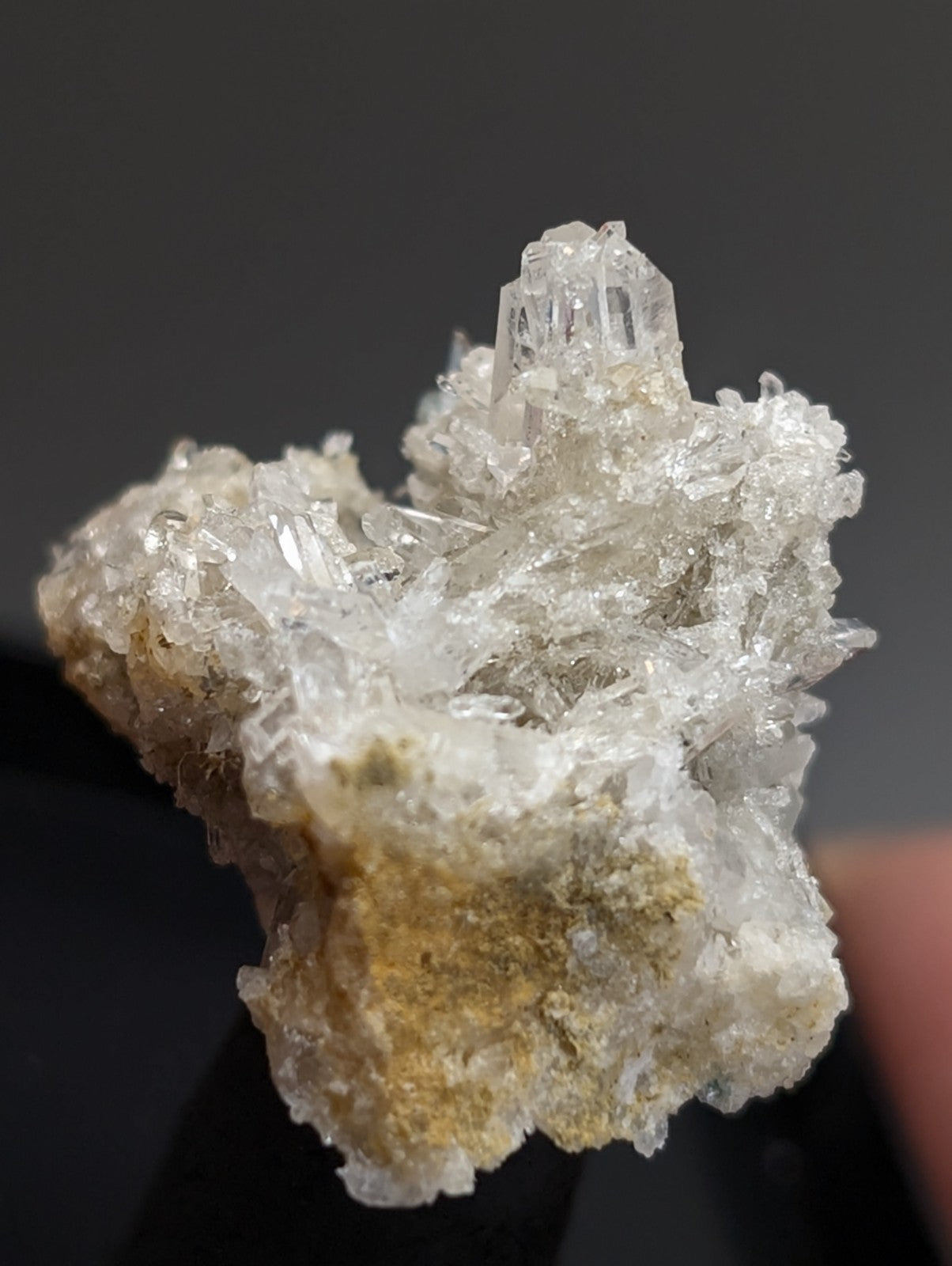 Blue-Green Cookeite on Solution Quartz, Saline County, Arkansas, Old Stock