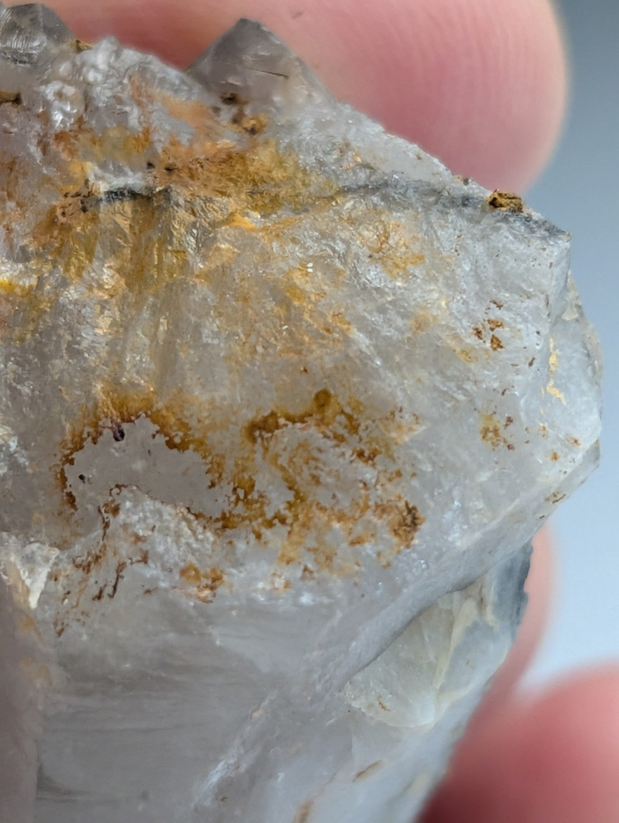 Unique Quartz Crystal with Nacrite Inclusions, Montgomery County, Arkansas, USA