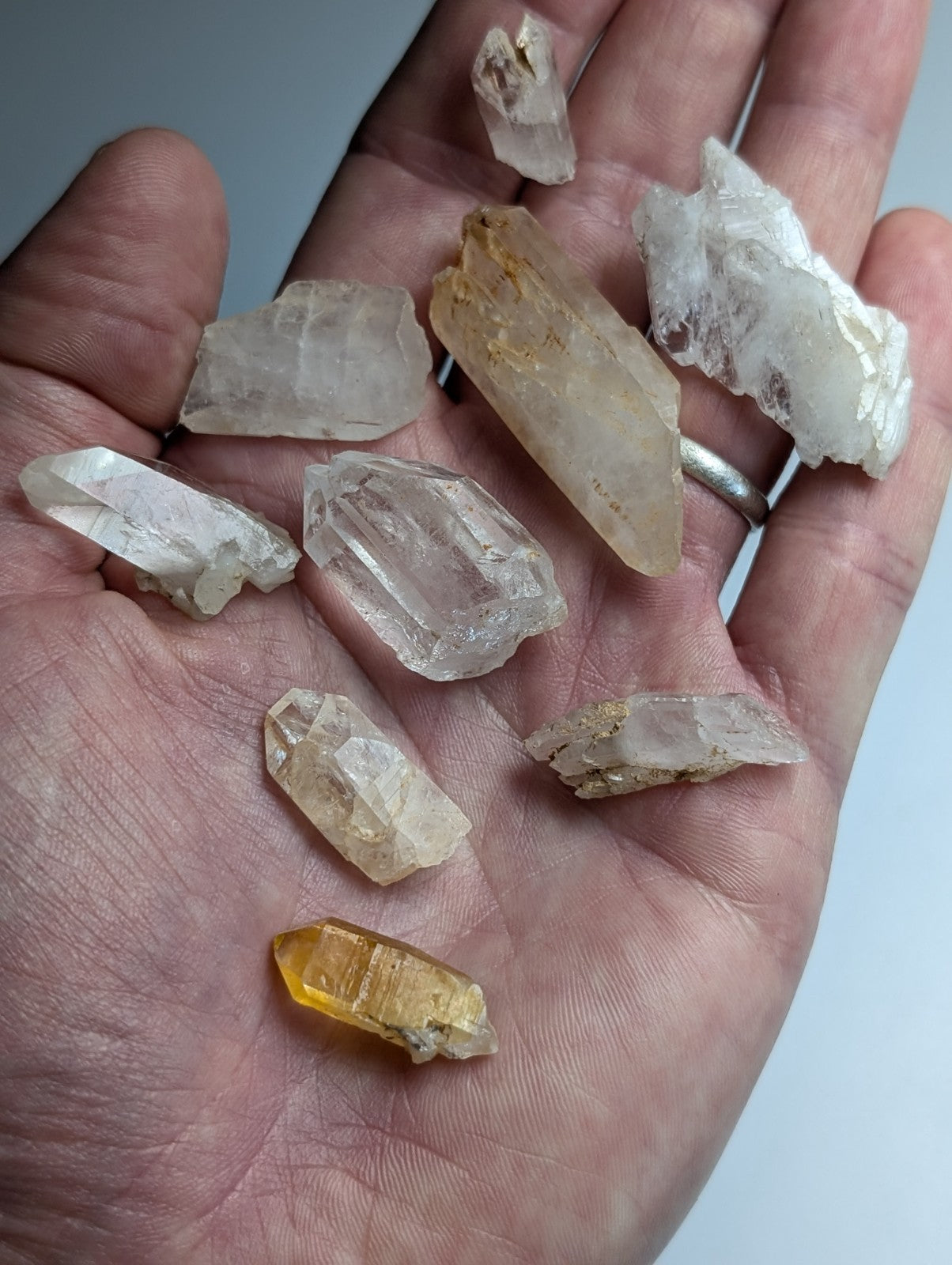 Set of 9 Arkansas Quartz Crystals, Garland County, Unique & OOAK
