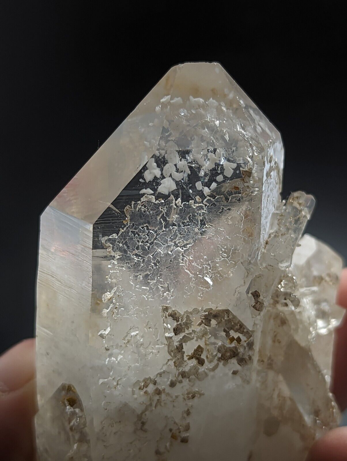 Adularia Phantom Quartz Crystal Cluster from Hamilton Hill Arkansas Old Stock - Collectibles:Rocks Fossils &