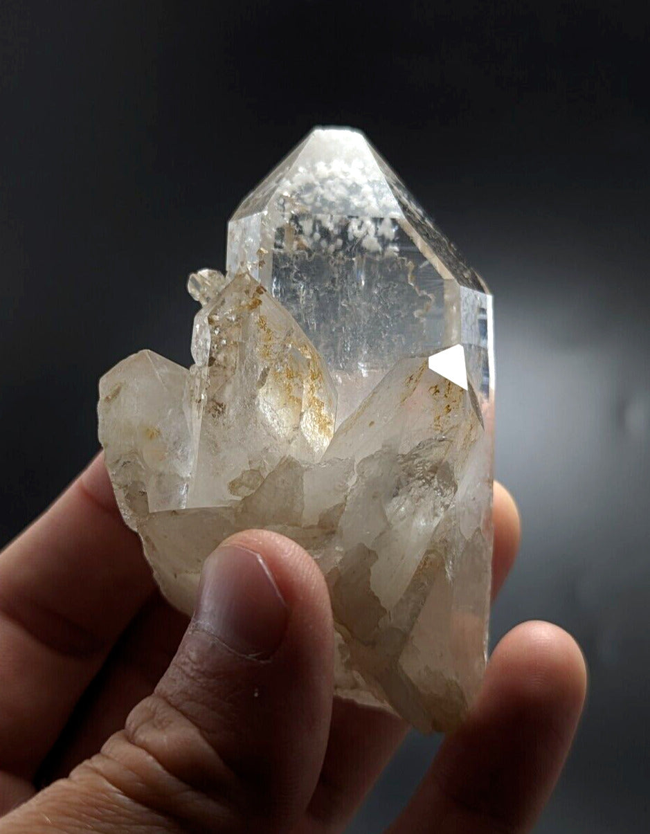 Adularia Phantom Quartz Crystal Cluster from Hamilton Hill Arkansas Old Stock - Collectibles:Rocks Fossils &
