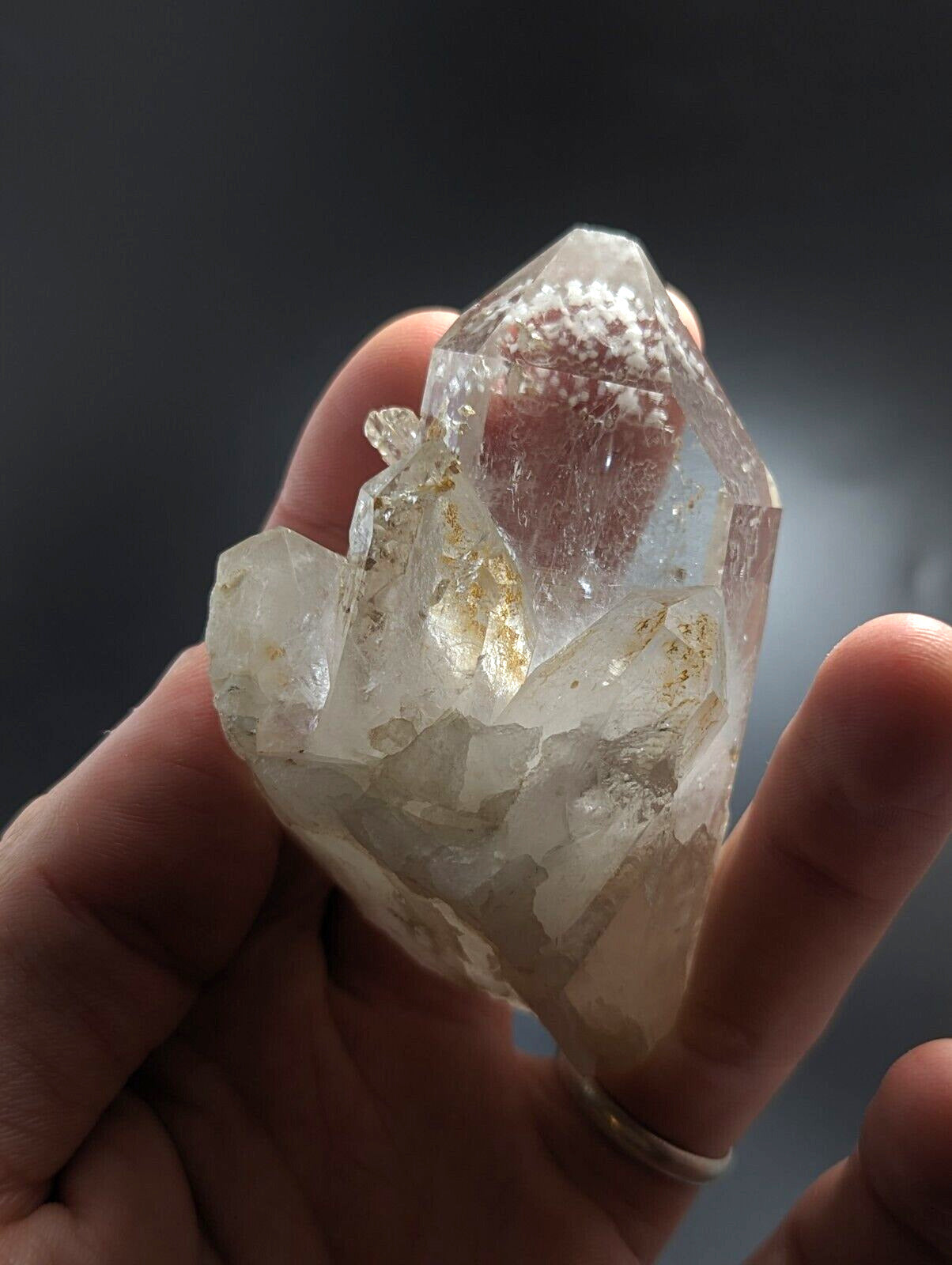 Adularia Phantom Quartz Crystal Cluster from Hamilton Hill Arkansas Old Stock - Collectibles:Rocks Fossils &