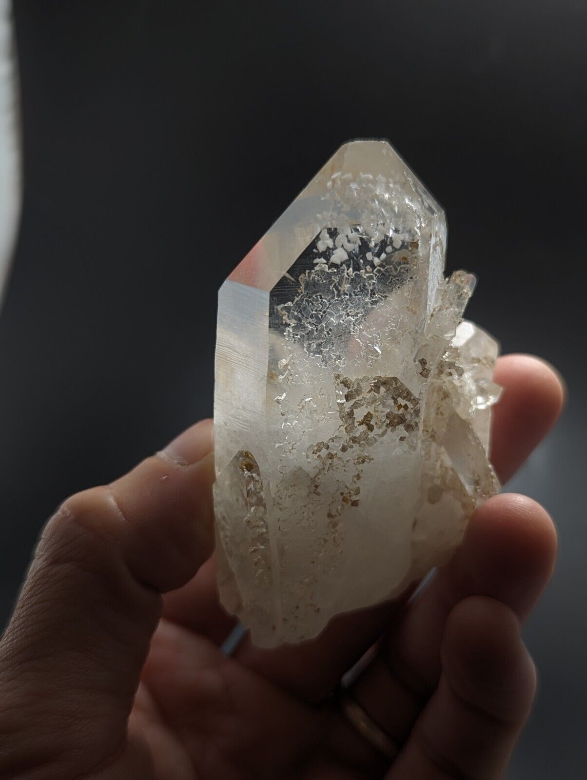 Adularia Phantom Quartz Crystal Cluster from Hamilton Hill Arkansas Old Stock - Collectibles:Rocks Fossils &