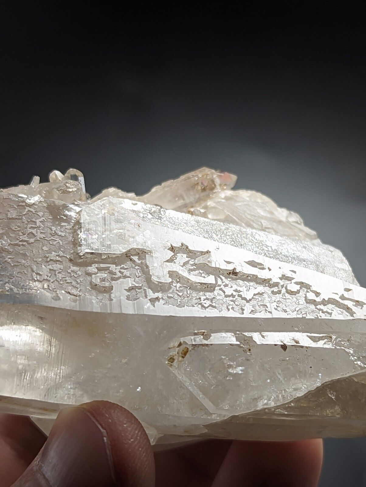 Adularia Phantom Quartz Crystal Cluster from Hamilton Hill Arkansas Old Stock - Collectibles:Rocks Fossils &