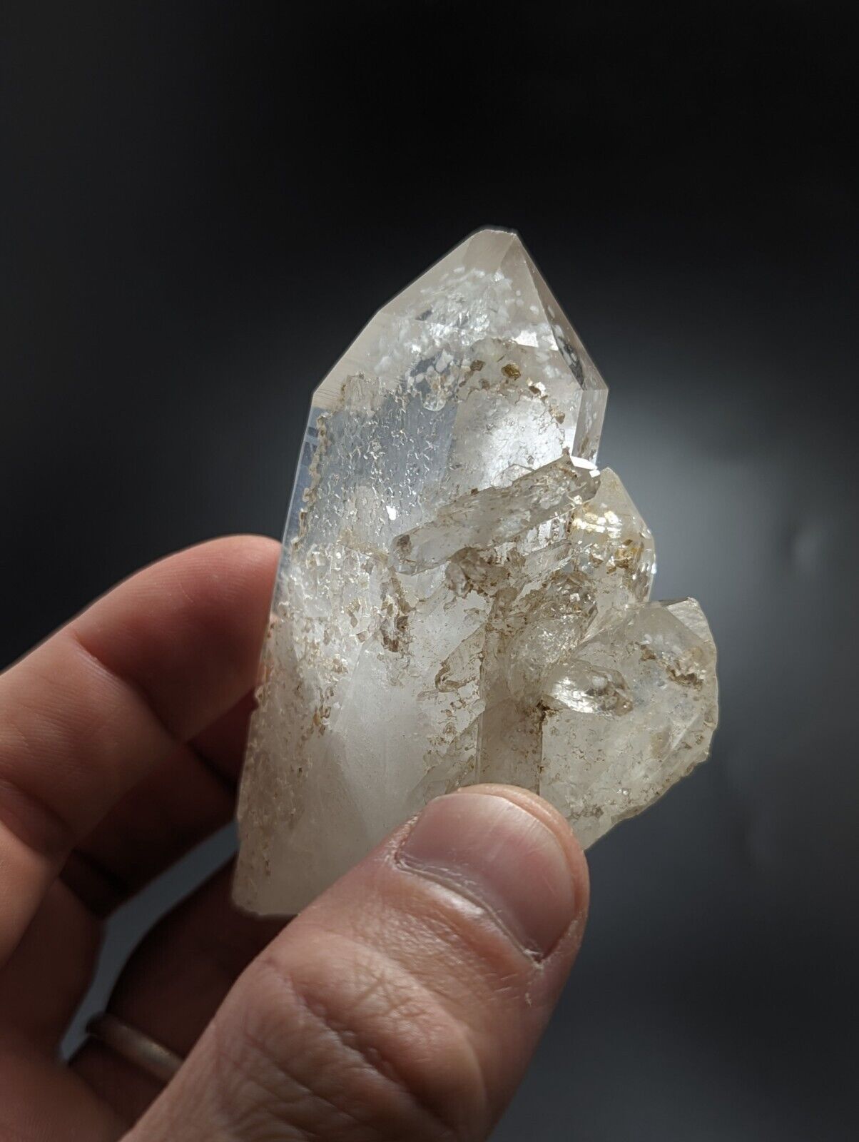 Adularia Phantom Quartz Crystal Cluster from Hamilton Hill Arkansas Old Stock - Collectibles:Rocks Fossils &