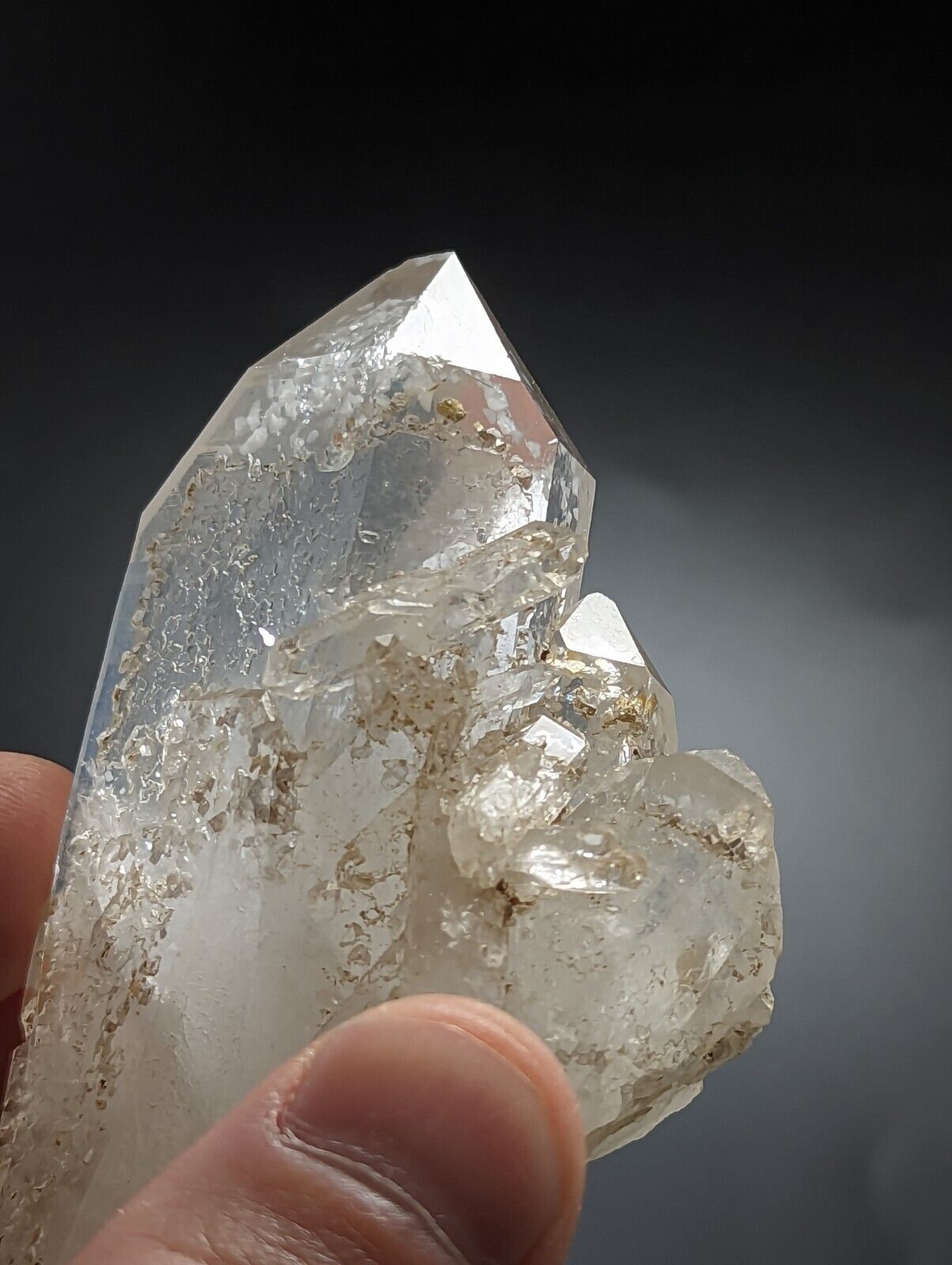 Adularia Phantom Quartz Crystal Cluster from Hamilton Hill Arkansas Old Stock - Collectibles:Rocks Fossils &