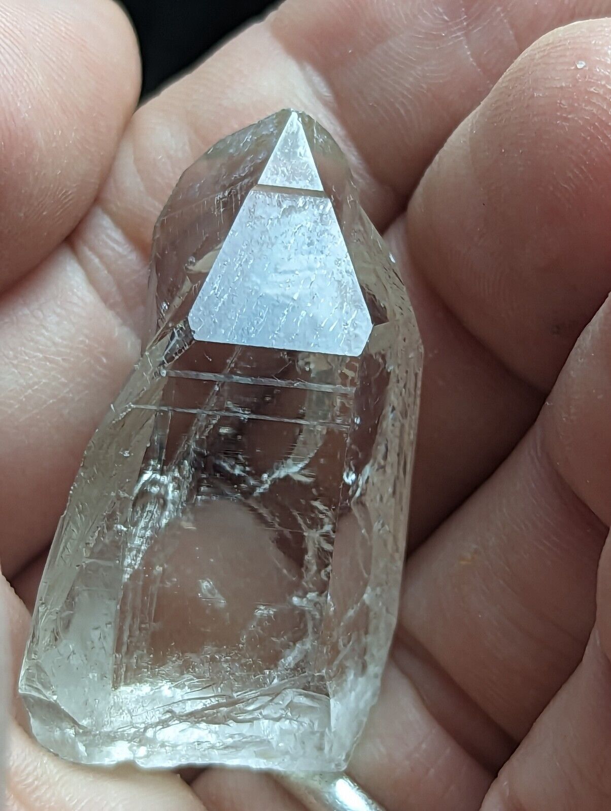 Arkansas Quartz Crystal Point w/ Rare Facet Inclusions Garland Co old stock - Collectibles:Rocks Fossils &