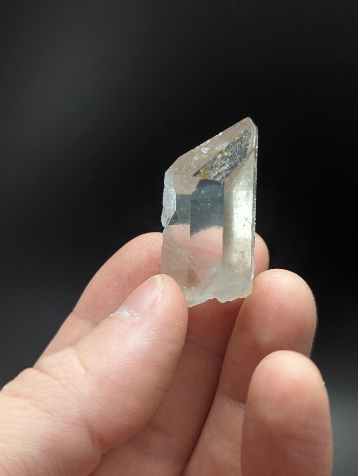 Arkansas Quartz Crystal Point w/ Rare Facet ’Inclusions’ Garland Co old stock - Collectibles:Rocks Fossils &