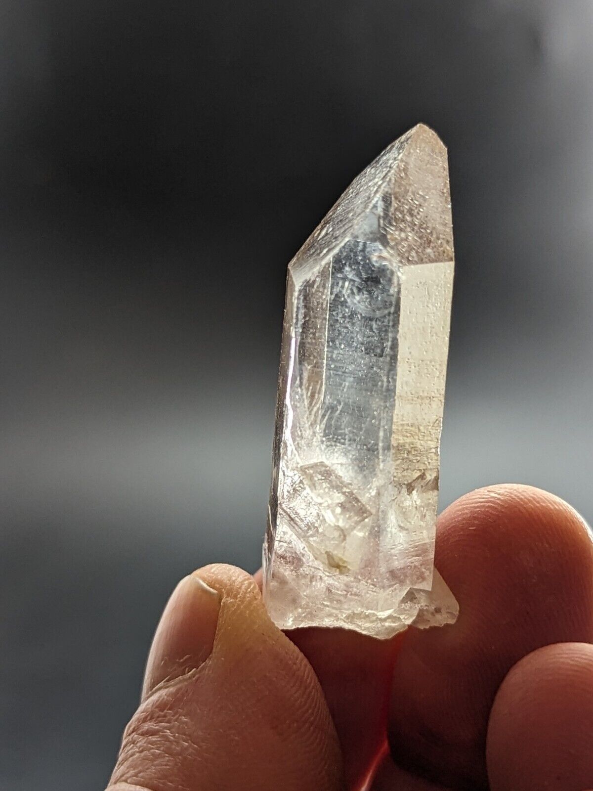 Arkansas Quartz Crystal Point w/ Rare Facet ’Inclusions’ Garland Co old stock - Collectibles:Rocks Fossils &