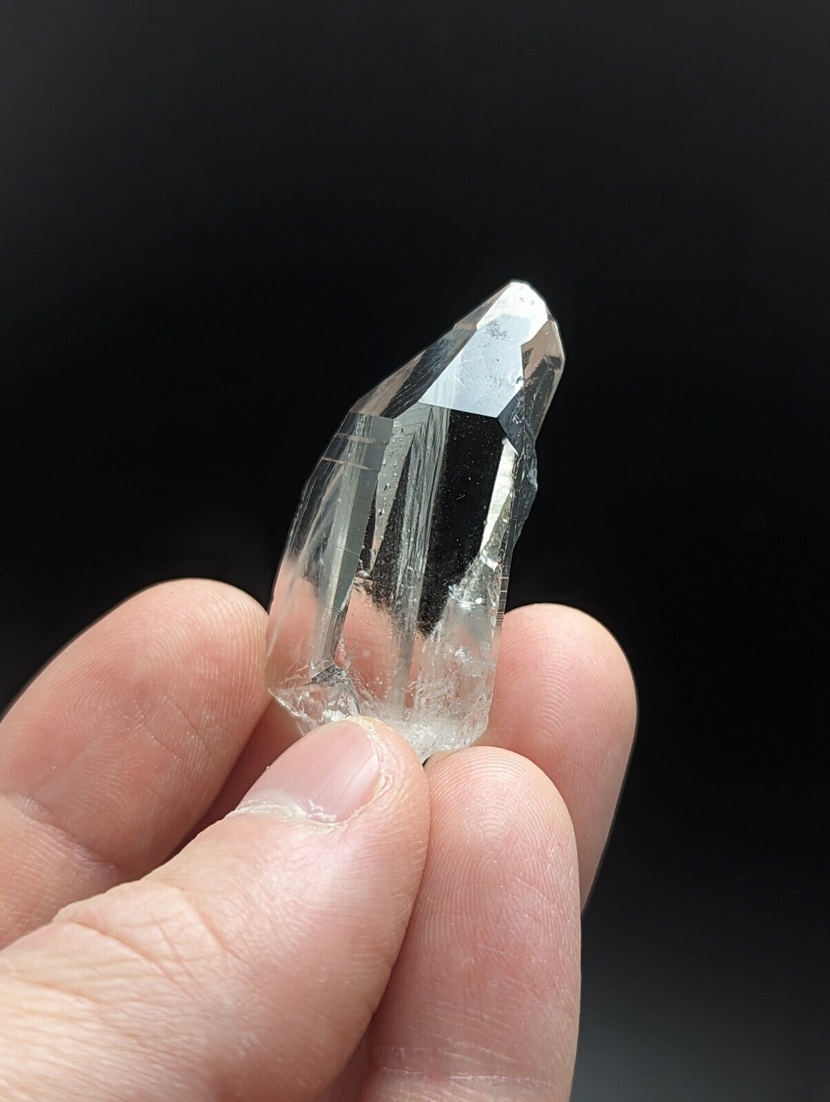 Arkansas Quartz Crystal Point w/ Rare Facet Inclusions Garland Co old stock - Collectibles:Rocks Fossils &