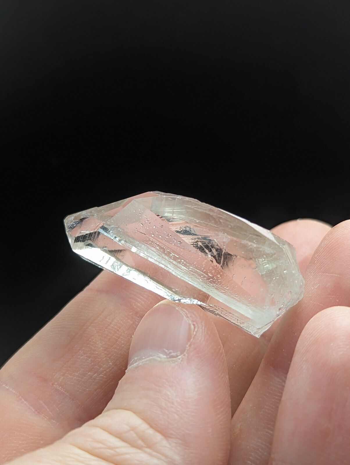 Arkansas Quartz Crystal Point w/ Rare Facet Inclusions Garland Co old stock - Collectibles:Rocks Fossils &