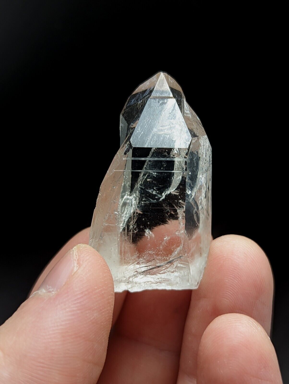 Arkansas Quartz Crystal Point w/ Rare Facet Inclusions Garland Co old stock - Collectibles:Rocks Fossils &