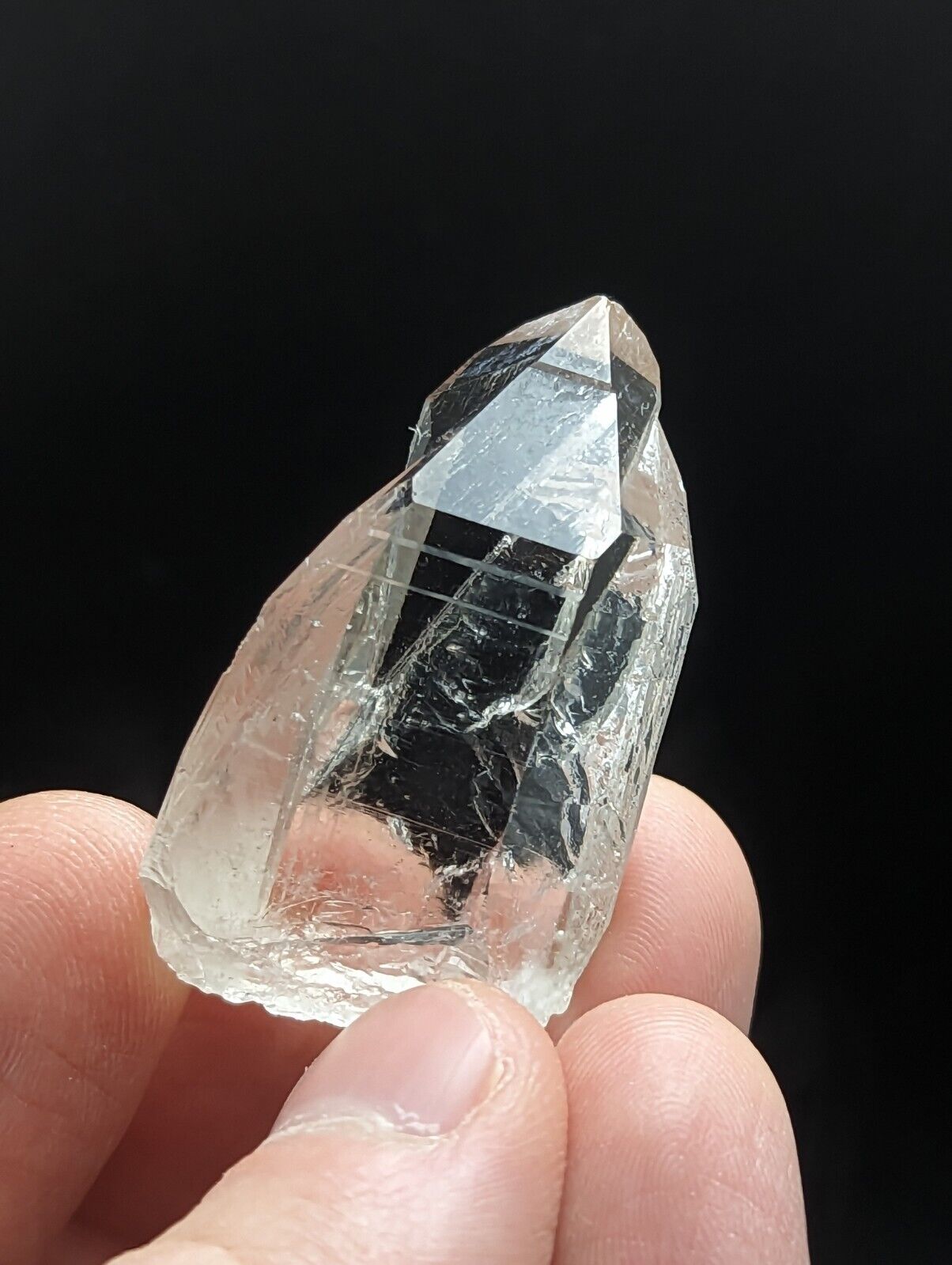 Arkansas Quartz Crystal Point w/ Rare Facet Inclusions Garland Co old stock - Collectibles:Rocks Fossils &