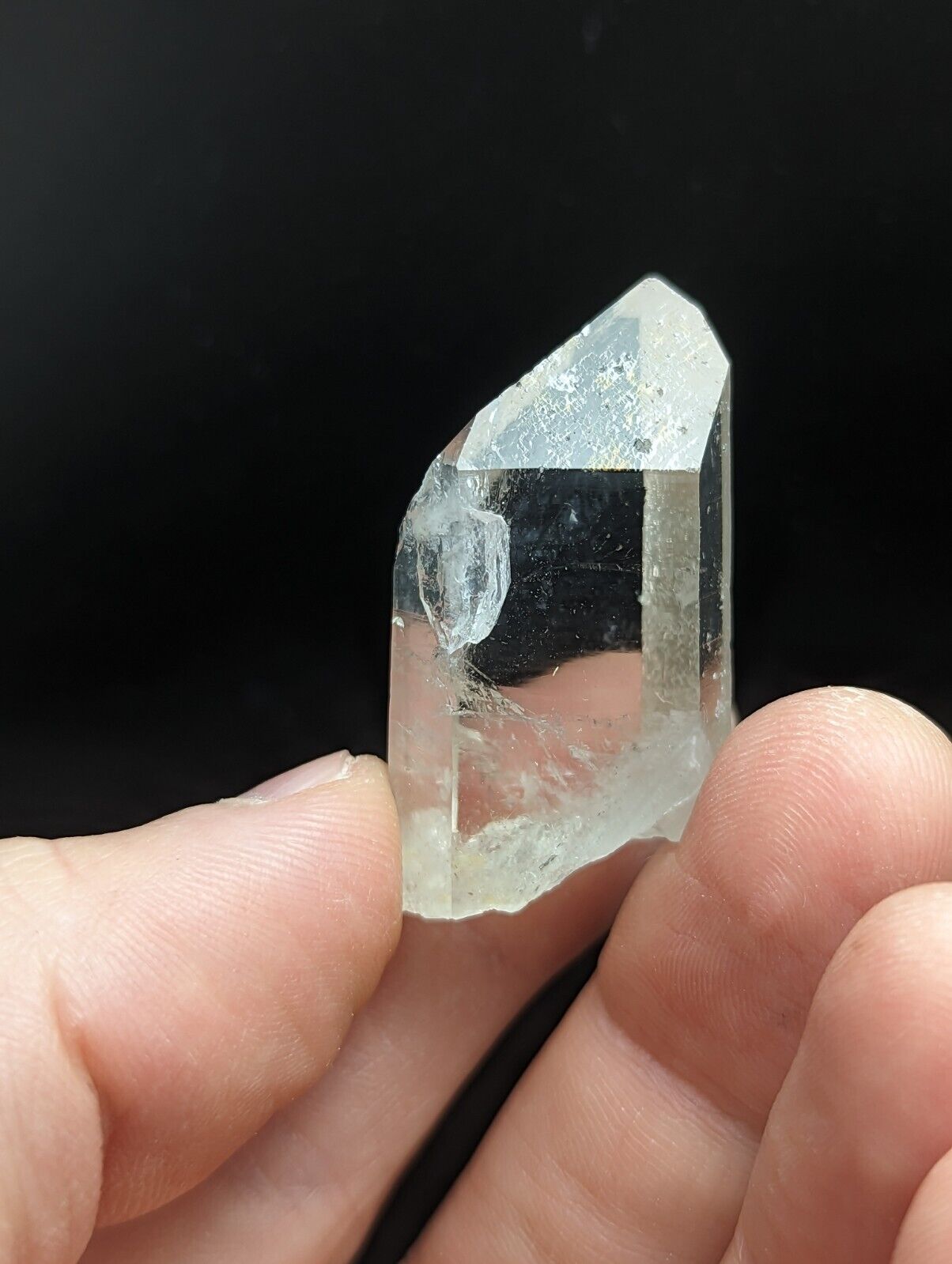 Arkansas Quartz Crystal Point w/ Rare Facet ’Inclusions’ Garland Co old stock - Collectibles:Rocks Fossils &
