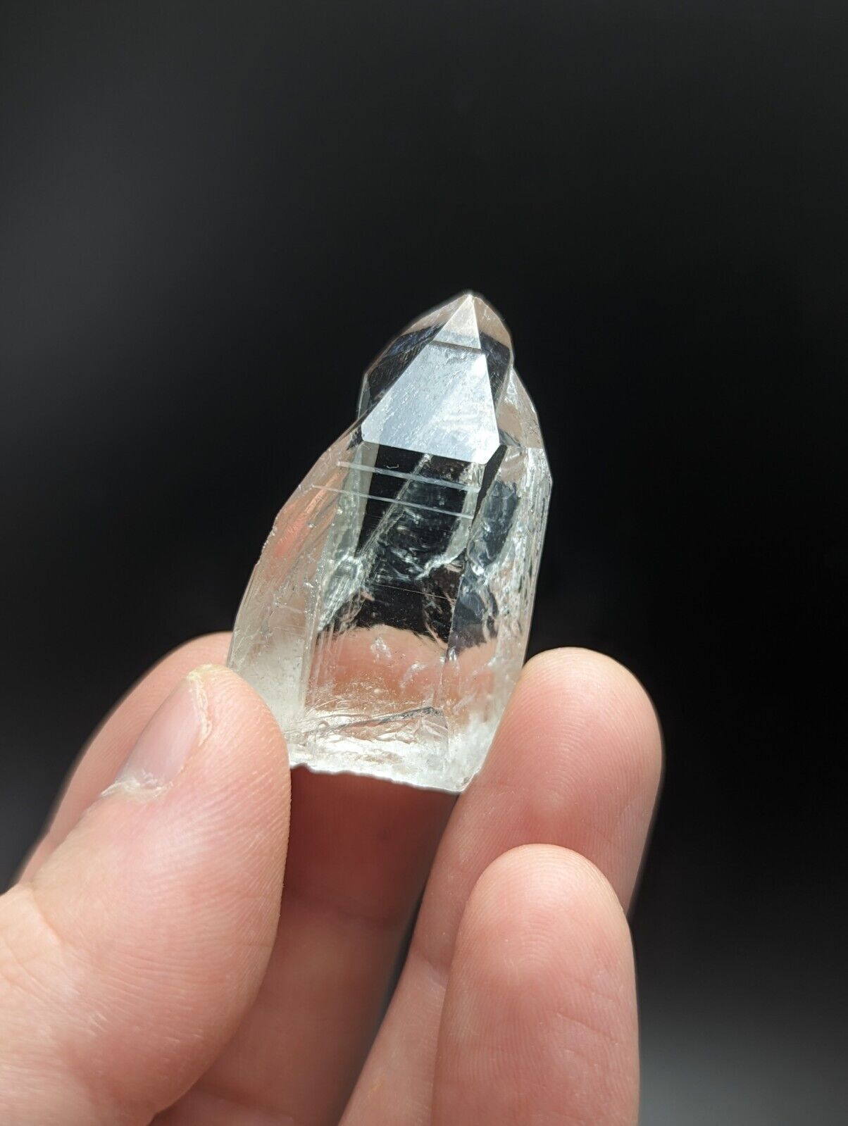 Arkansas Quartz Crystal Point w/ Rare Facet Inclusions Garland Co old stock - Collectibles:Rocks Fossils &