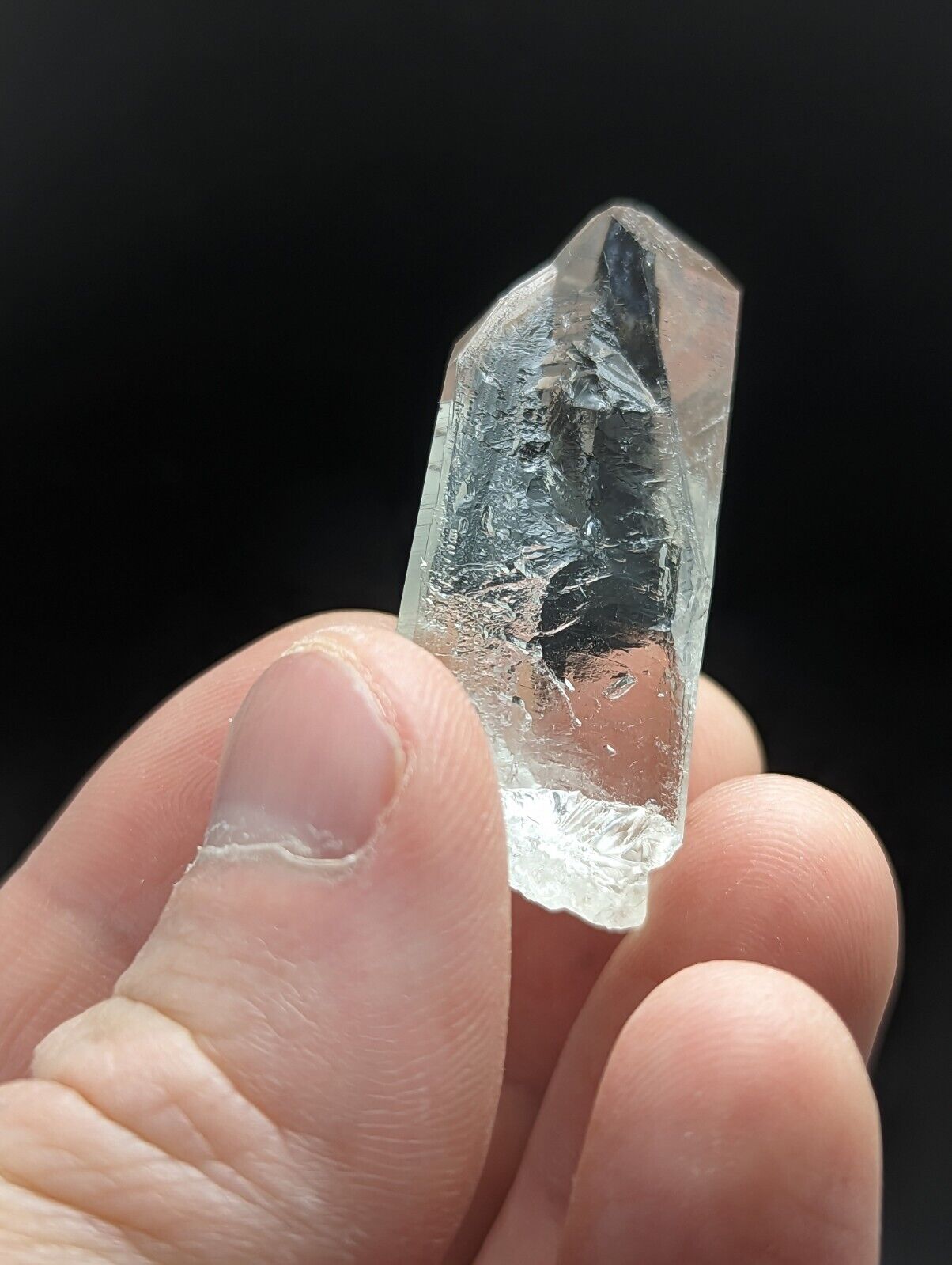 Arkansas Quartz Crystal Point w/ Rare Facet Inclusions Garland Co old stock - Collectibles:Rocks Fossils &