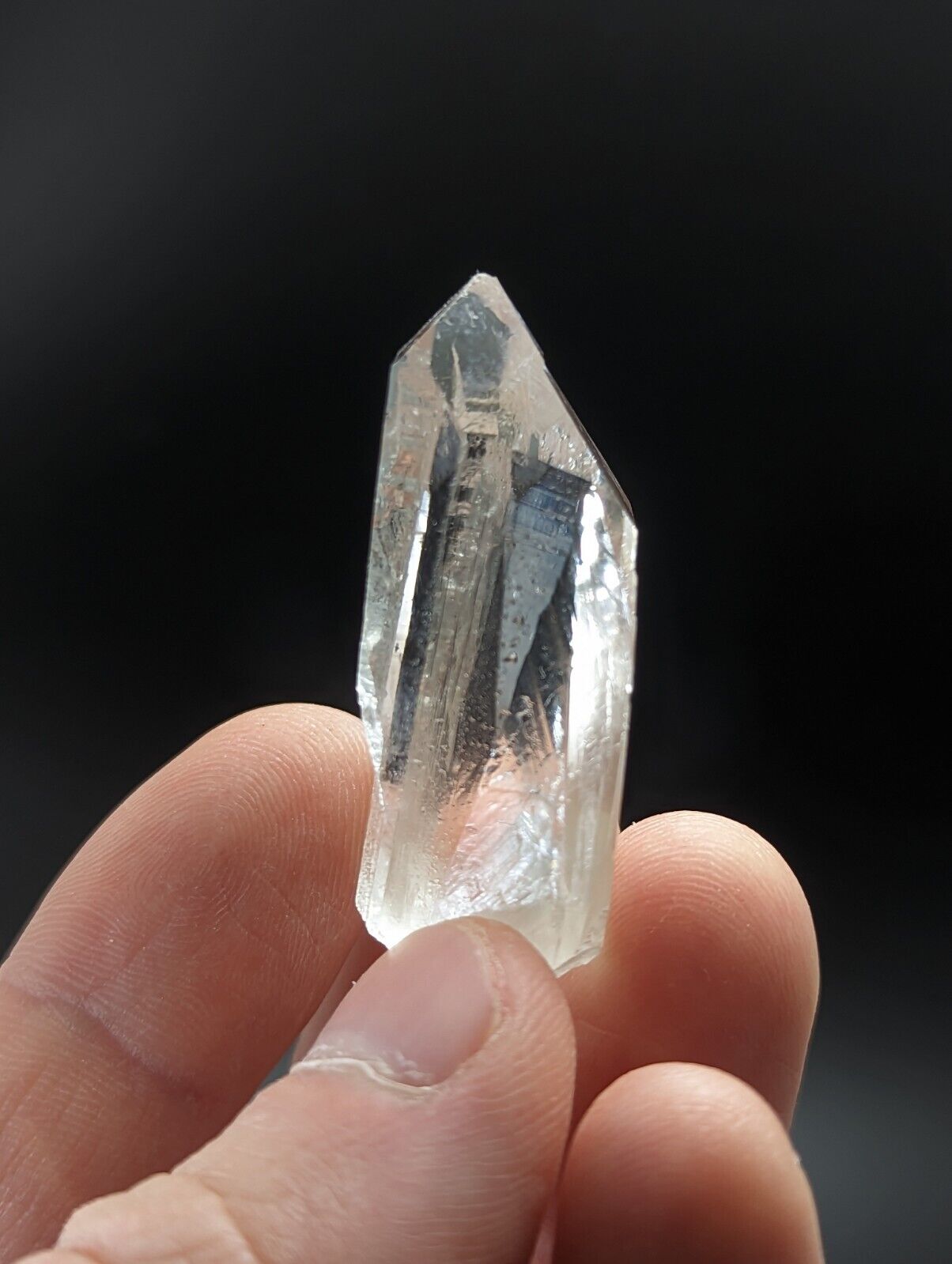 Arkansas Quartz Crystal Point w/ Rare Facet Inclusions Garland Co old stock - Collectibles:Rocks Fossils &