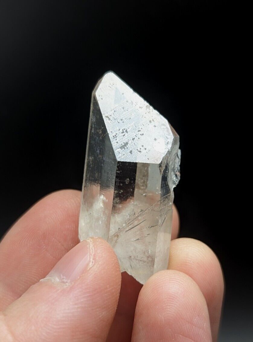 Arkansas Quartz Crystal Point w/ Rare Facet ’Inclusions’ Garland Co old stock - Collectibles:Rocks Fossils &