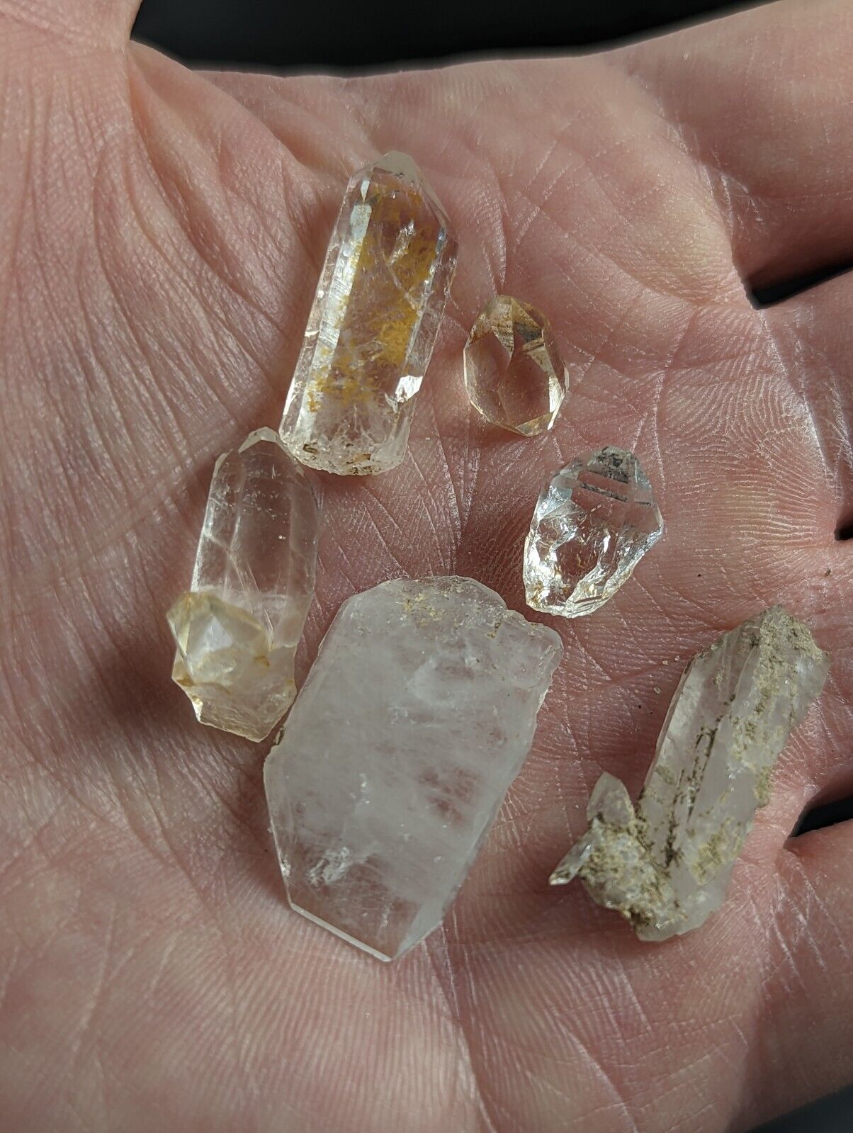 Arkansas Quartz Crystal Set 6 pieces total Garland Co old stock. - Collectibles:Rocks Fossils & Minerals:Crystals