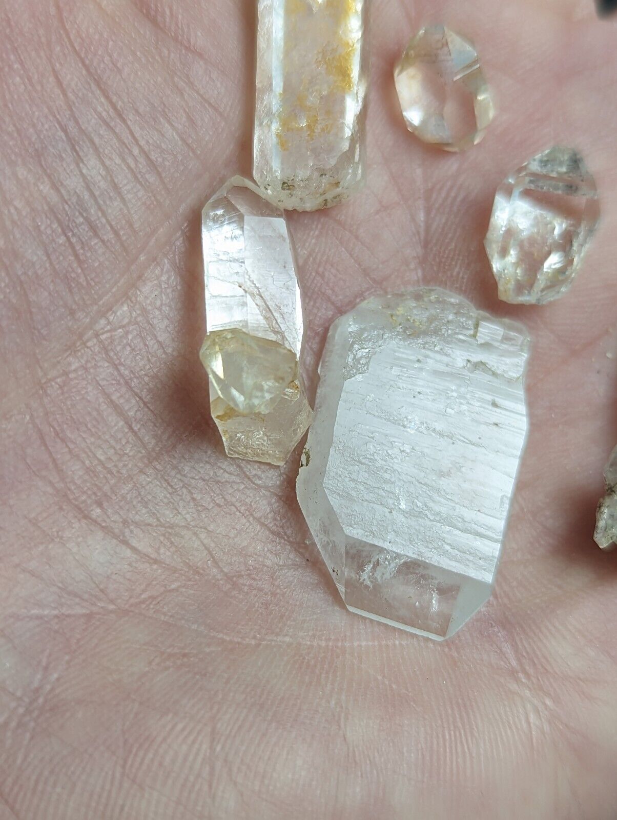 Arkansas Quartz Crystal Set 6 pieces total Garland Co old stock. - Collectibles:Rocks Fossils & Minerals:Crystals