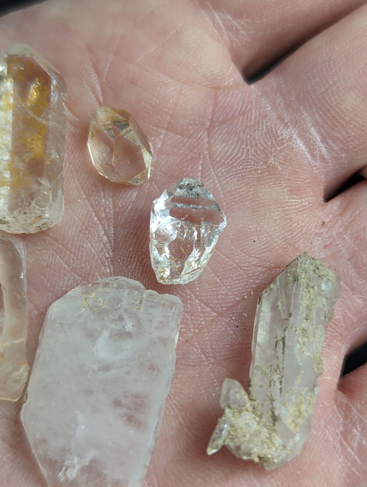 Arkansas Quartz Crystal Set 6 pieces total Garland Co old stock. - Collectibles:Rocks Fossils & Minerals:Crystals