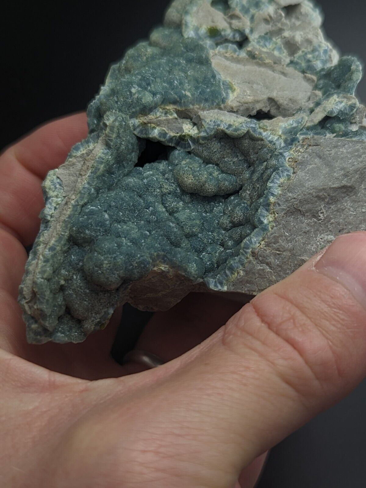 Blue-Green Wavellite - Delinde / Schmitt mine - Garland County Arkansas - Collectibles:Rocks Fossils &
