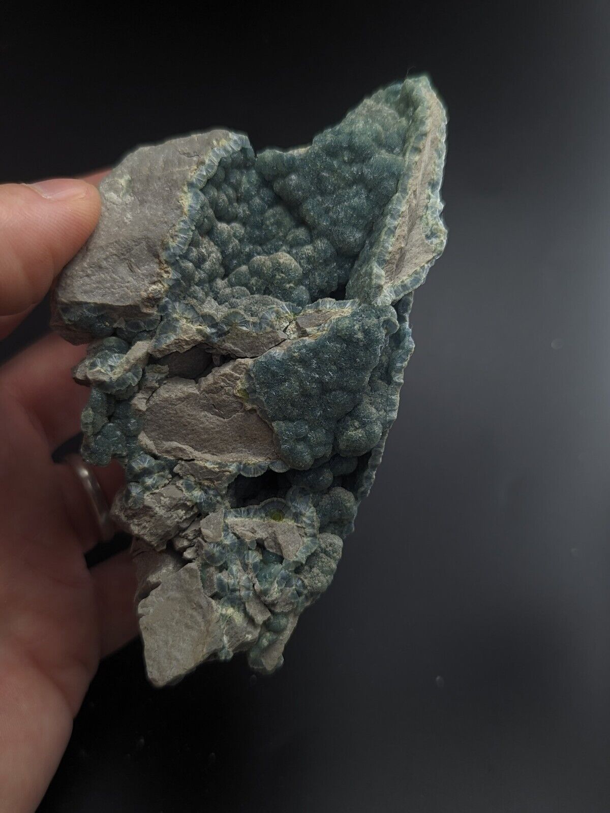 Blue-Green Wavellite - Delinde / Schmitt mine - Garland County Arkansas - Collectibles:Rocks Fossils &