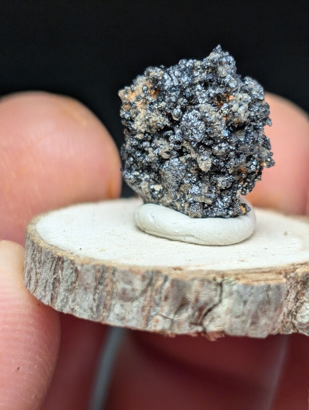 Brookite on Smoky Quartz Magnet Cove Arkansas USA Old Stock w/ wood display - Collectibles:Rocks Fossils &