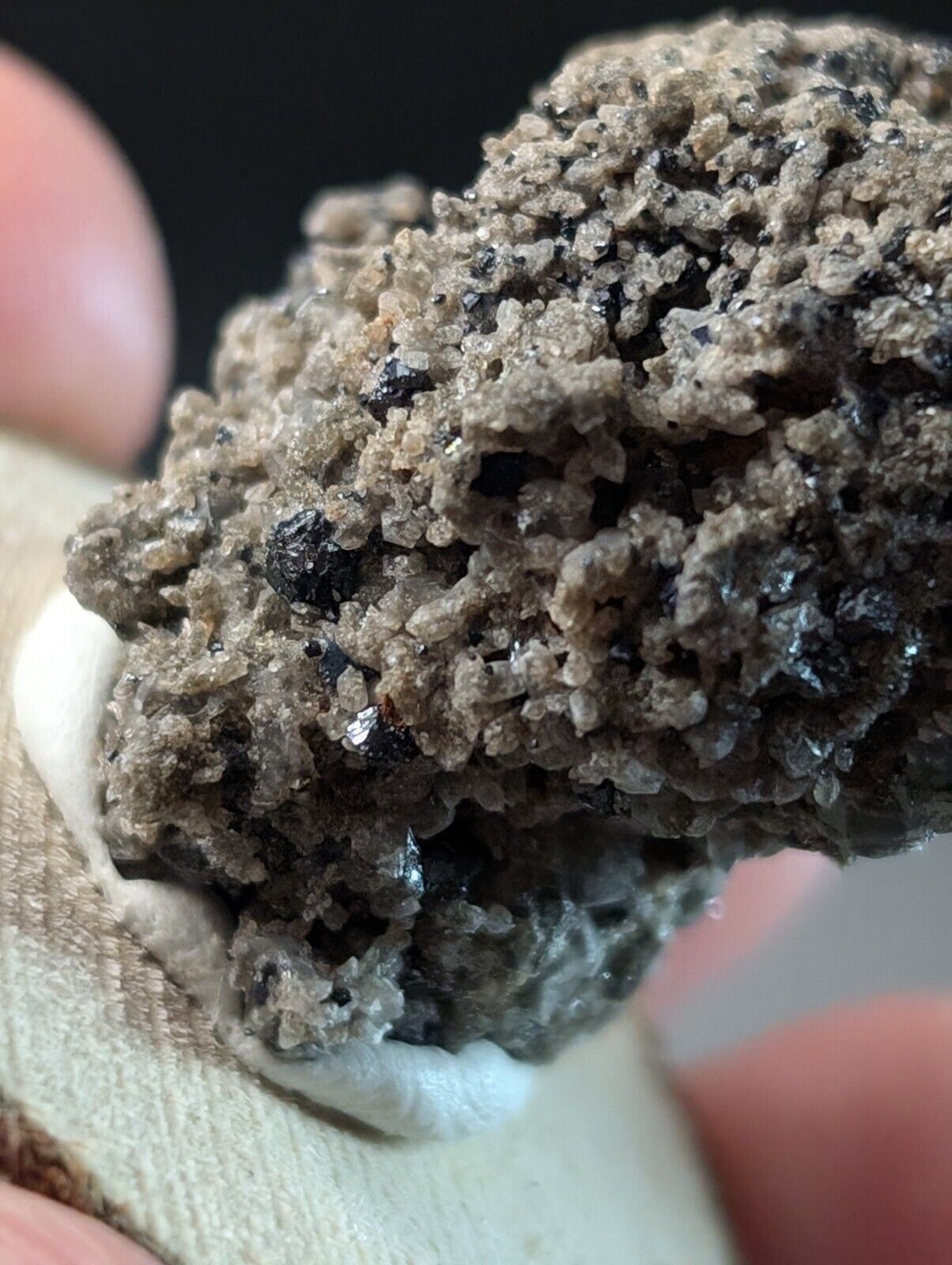 Clustered, granular, gray mineral specimen.