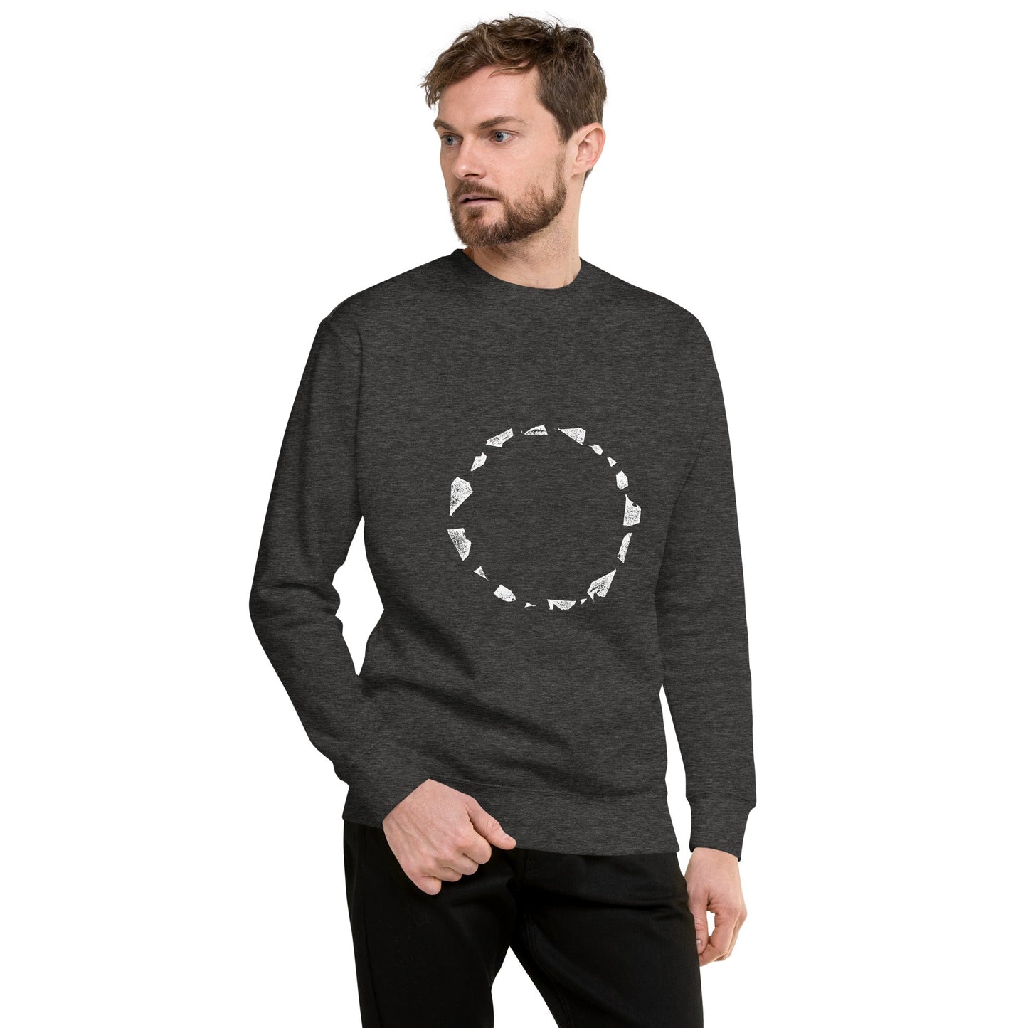 Crystal Circle - Premium Sweatshirt unisex mens/womens - Arkansas Minerals - Charcoal Heather / S