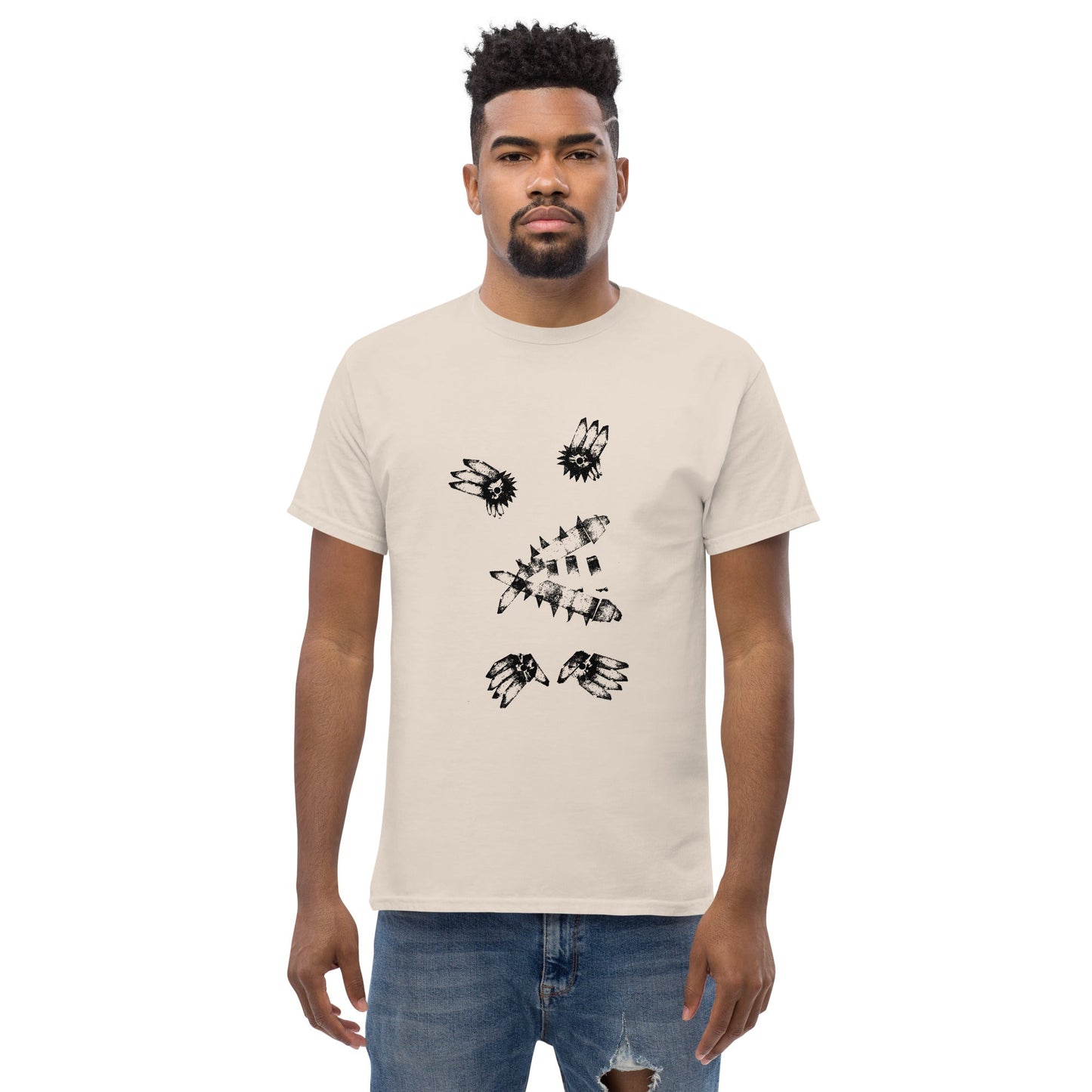 Crystal Creature #7 Tee (Black Ink) unisex/mens/womens - Arkansas Minerals - Natural / S
