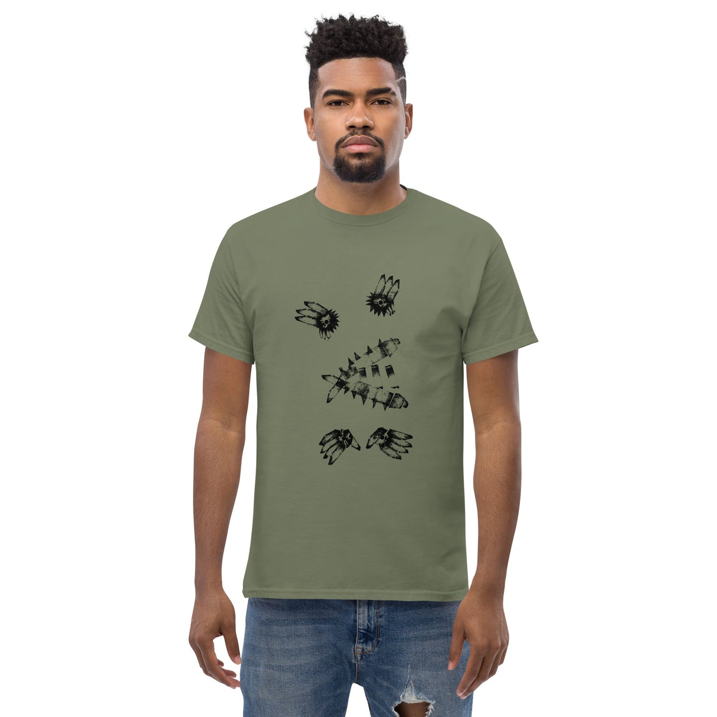 Crystal Creature #7 Tee (Black Ink) unisex/mens/womens - Arkansas Minerals - Military Green / S
