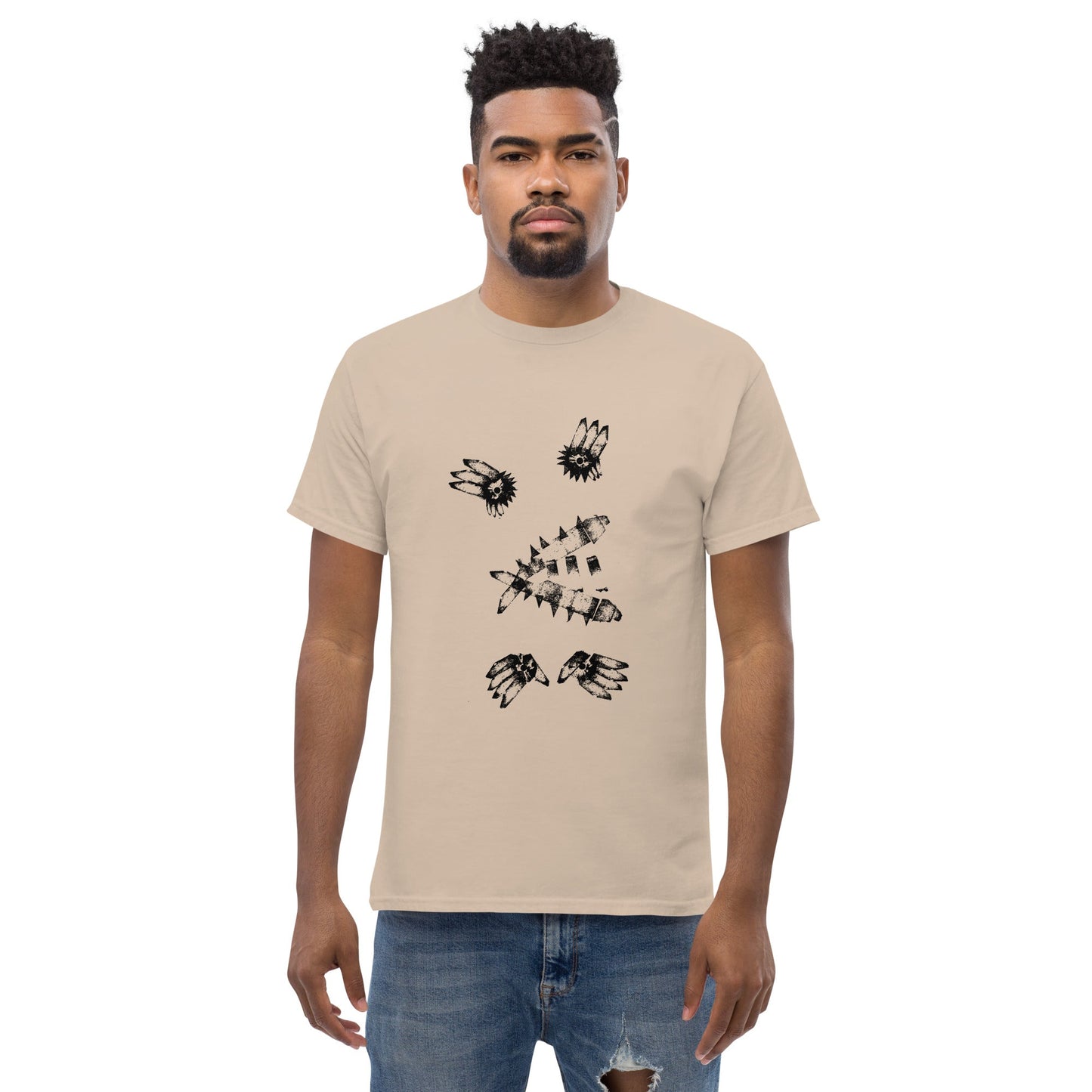 Crystal Creature #7 Tee (Black Ink) unisex/mens/womens - Arkansas Minerals - Sand / S
