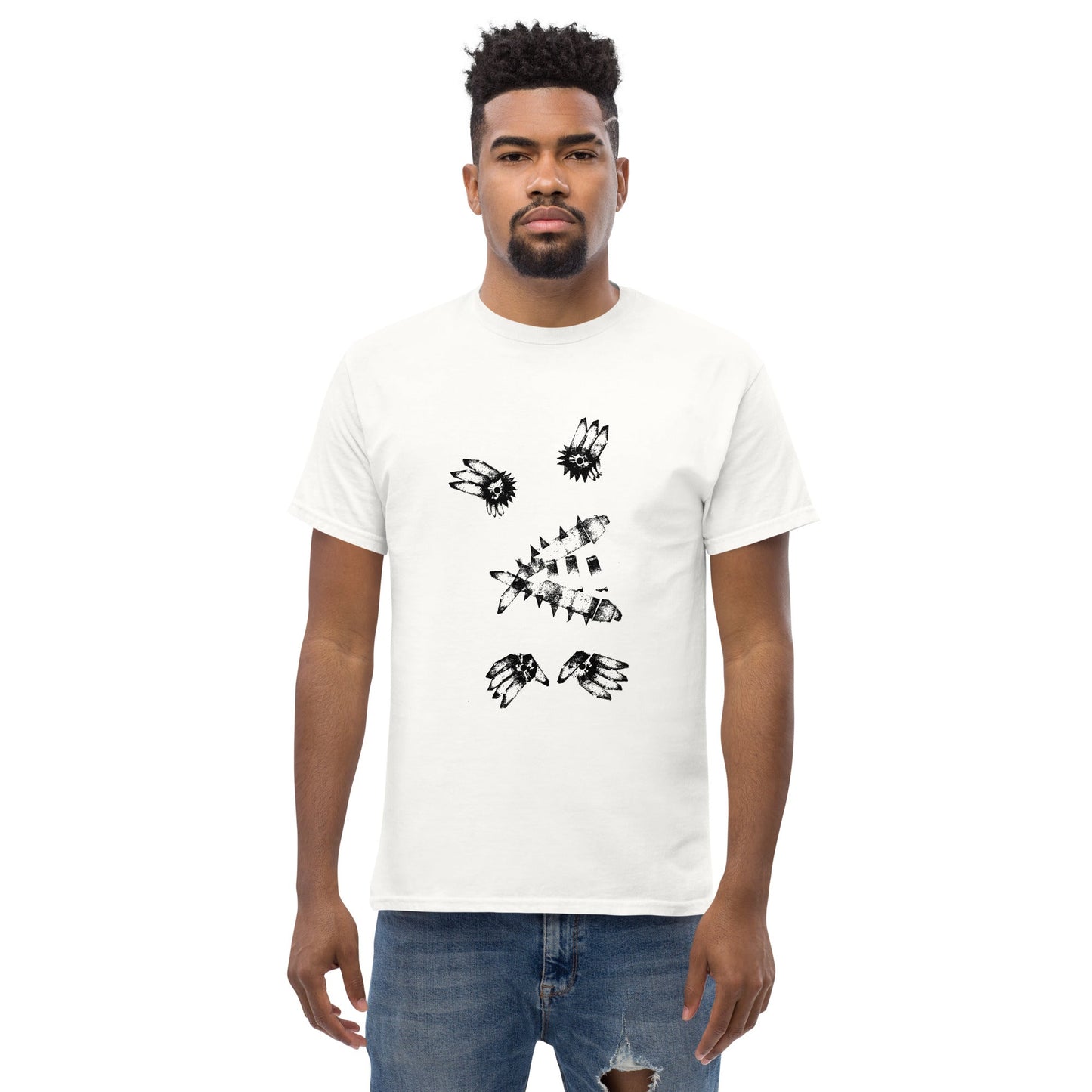 Crystal Creature #7 Tee (Black Ink) unisex/mens/womens - Arkansas Minerals - White / S