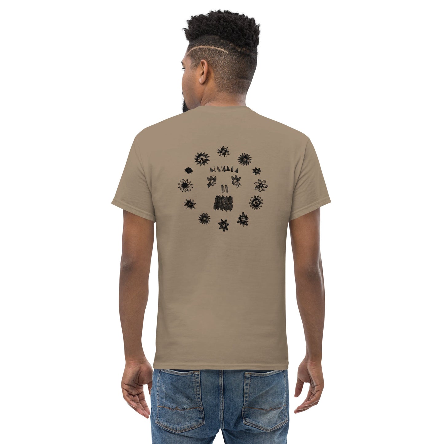 Crystal Skullflowers (Black Ink) unisex/mens/womens - Arkansas Minerals - Brown Savana / S