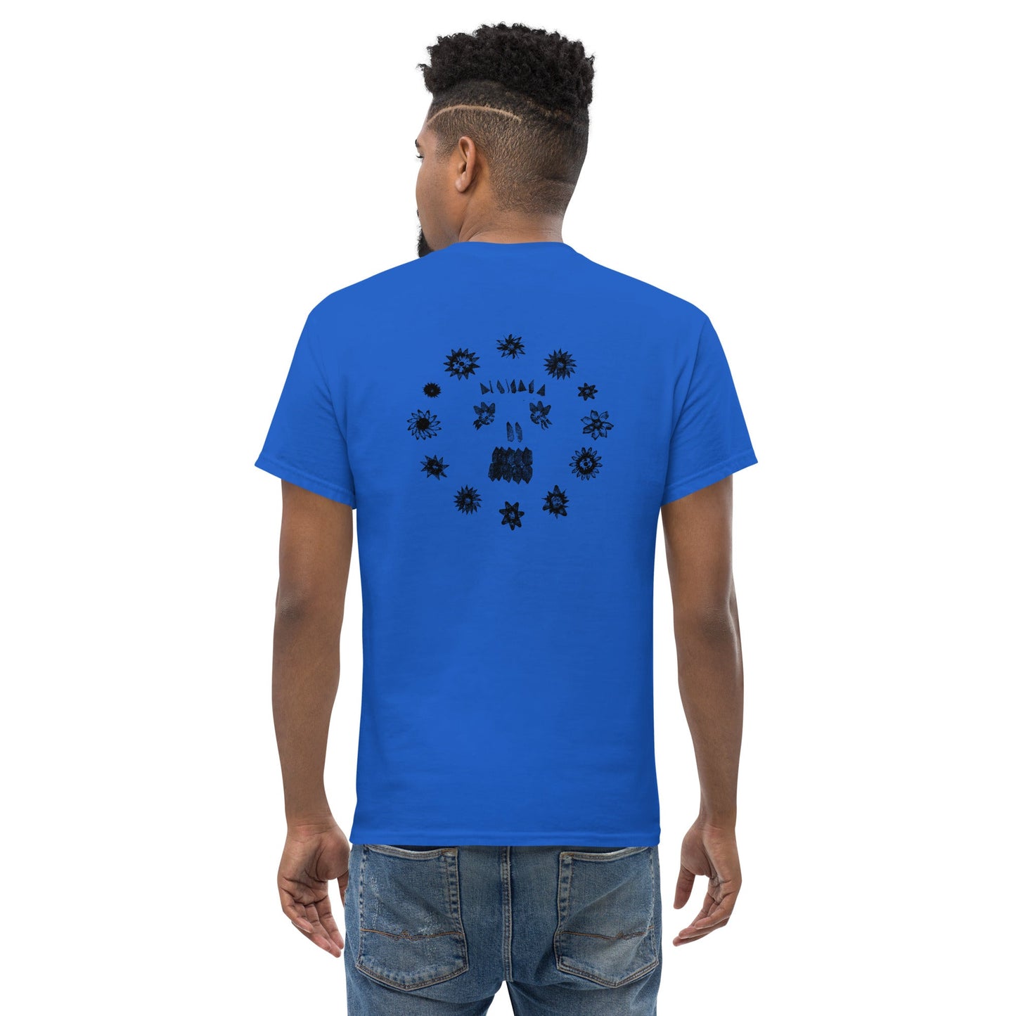 Crystal Skullflowers (Black Ink) unisex/mens/womens - Arkansas Minerals - Royal / S