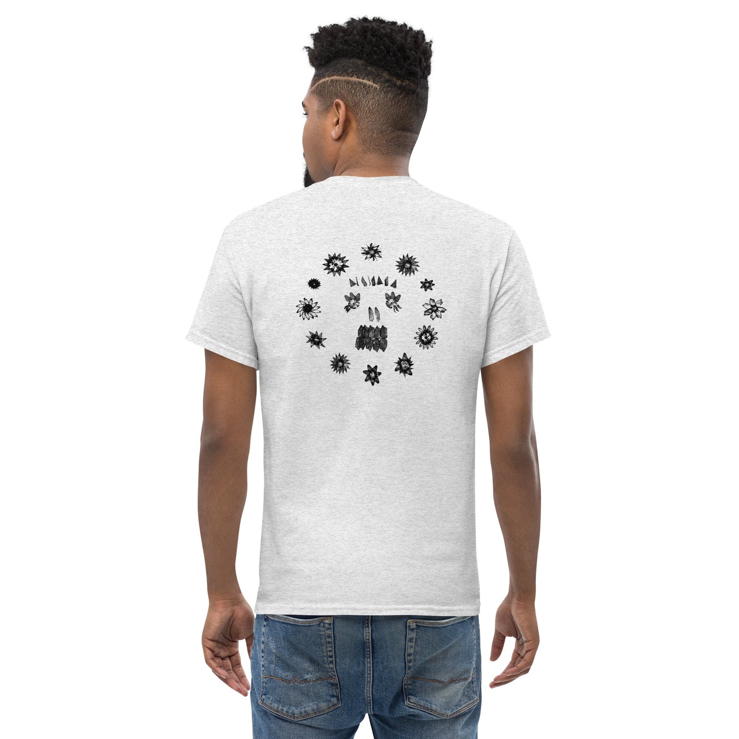 Crystal Skullflowers (Black Ink) unisex/mens/womens - Arkansas Minerals - Ash / S