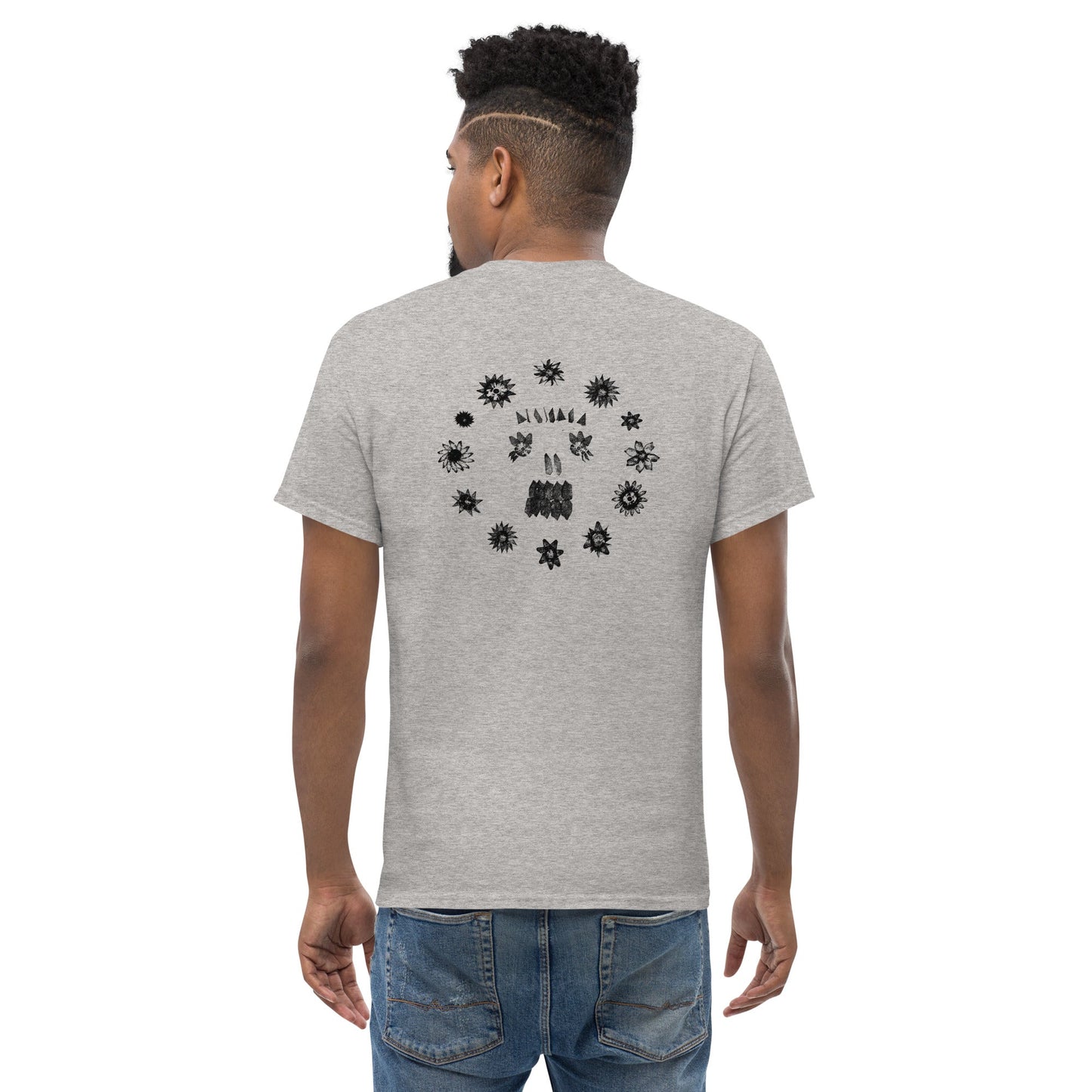 Crystal Skullflowers (Black Ink) unisex/mens/womens - Arkansas Minerals - Sport Grey / S