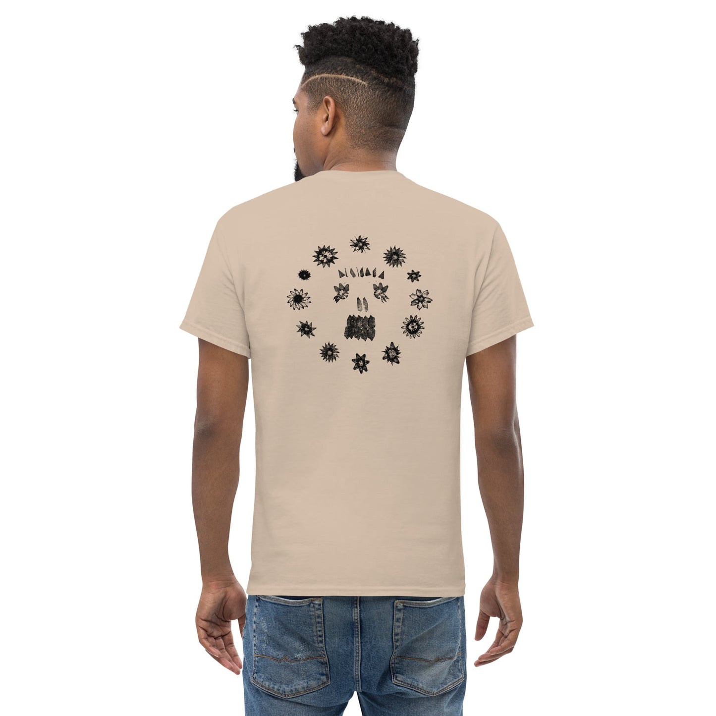 Crystal Skullflowers (Black Ink) unisex/mens/womens - Arkansas Minerals - Sand / S
