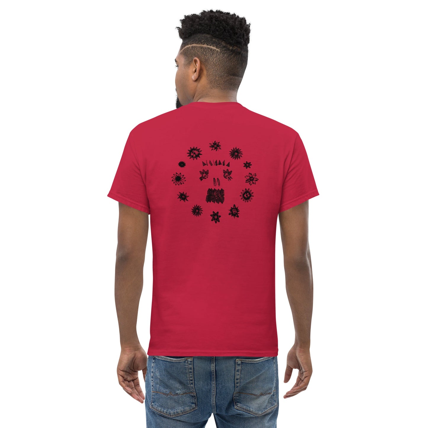 Crystal Skullflowers (Black Ink) unisex/mens/womens - Arkansas Minerals - Cardinal / S