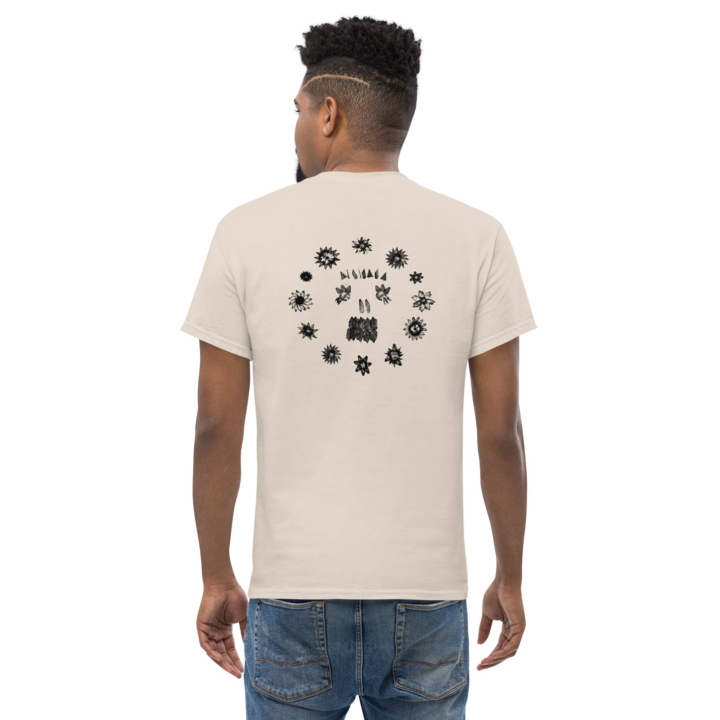 Crystal Skullflowers (Black Ink) unisex/mens/womens - Arkansas Minerals - Natural / S