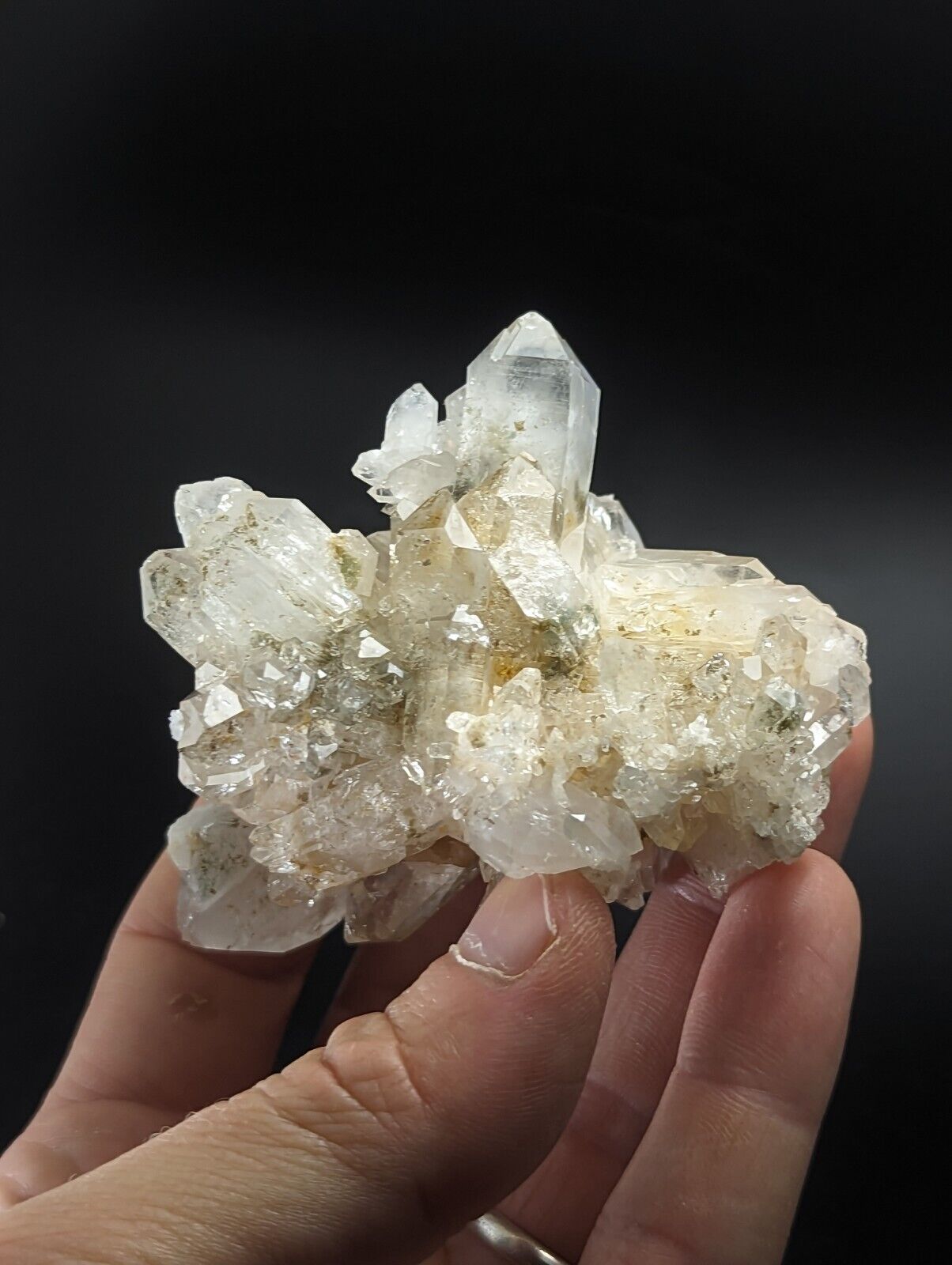 Green Chlorite Quartz Crystal Burr North of Willis Mine Paron Arkansas Rare - Collectibles:Rocks Fossils &