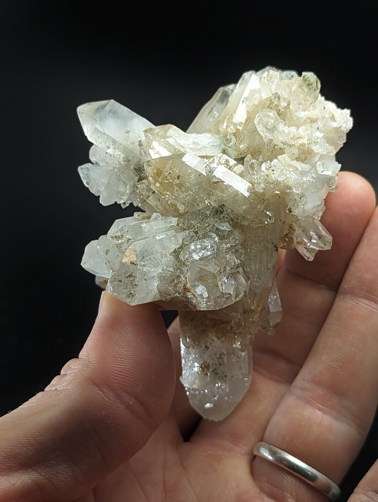 Green Chlorite Quartz Crystal Burr North of Willis Mine Paron Arkansas Rare - Collectibles:Rocks Fossils &