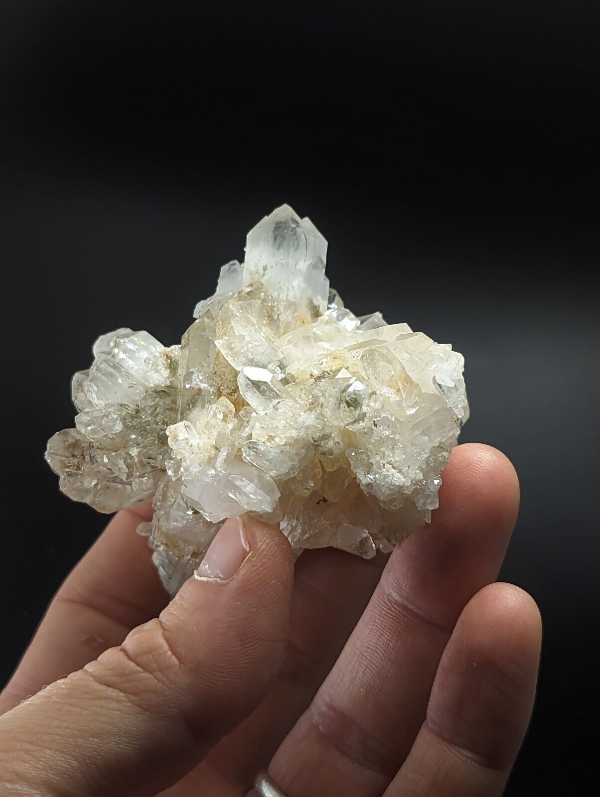 Green Chlorite Quartz Crystal Burr North of Willis Mine Paron Arkansas Rare - Collectibles:Rocks Fossils &