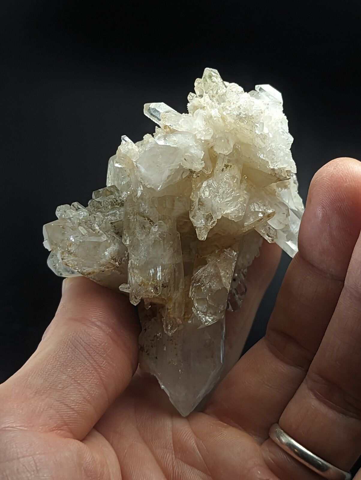 Green Chlorite Quartz Crystal Burr North of Willis Mine Paron Arkansas Rare - Collectibles:Rocks Fossils &