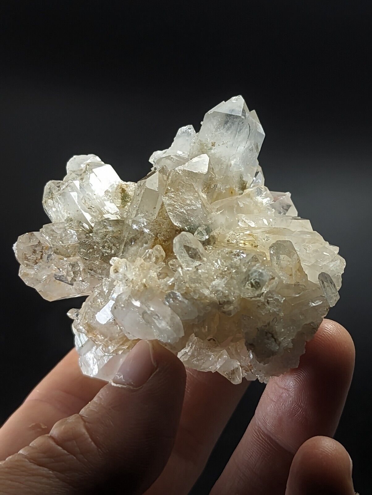 Green Chlorite Quartz Crystal Burr North of Willis Mine Paron Arkansas Rare - Collectibles:Rocks Fossils &