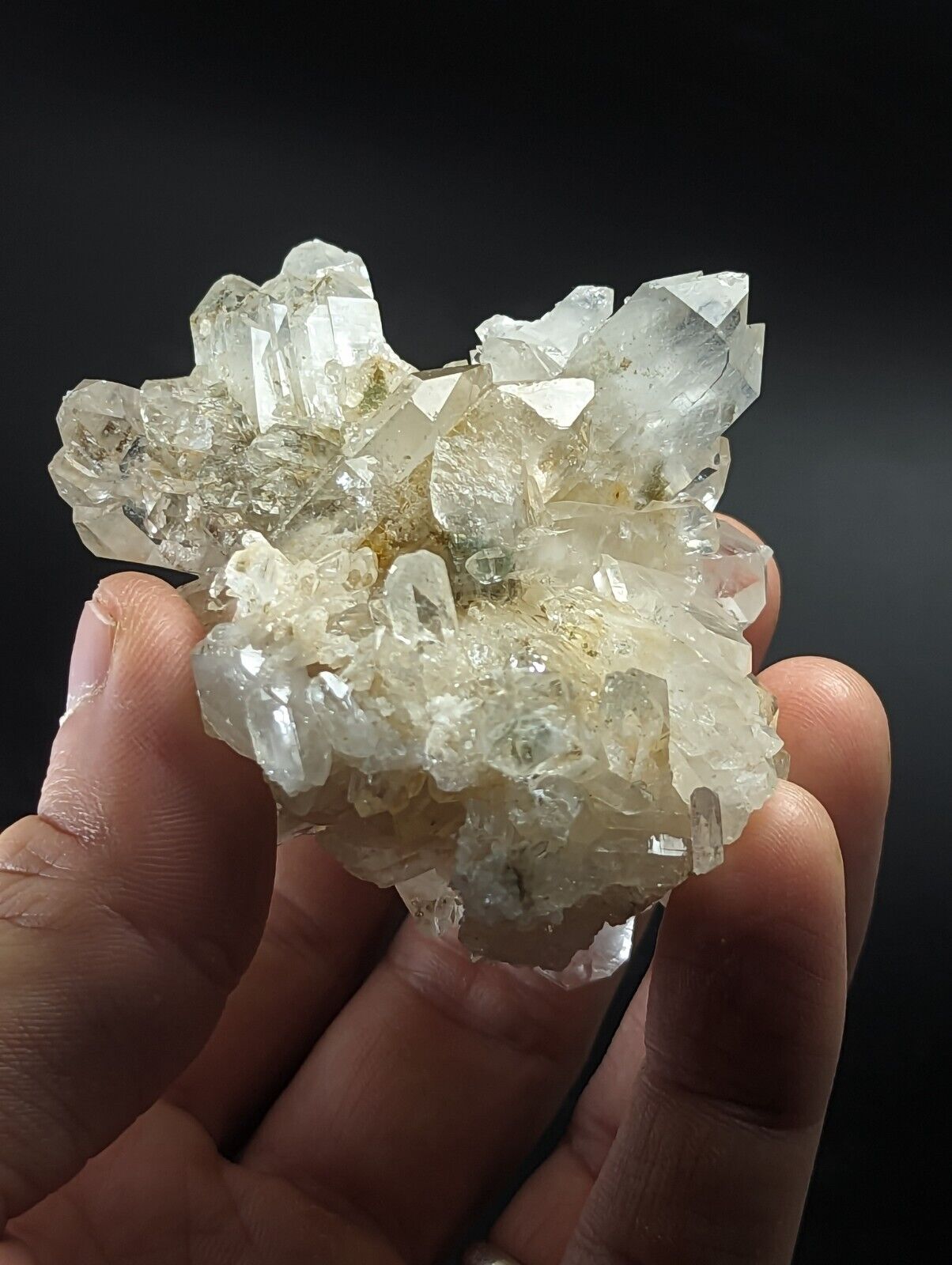 Green Chlorite Quartz Crystal Burr North of Willis Mine Paron Arkansas Rare - Collectibles:Rocks Fossils &